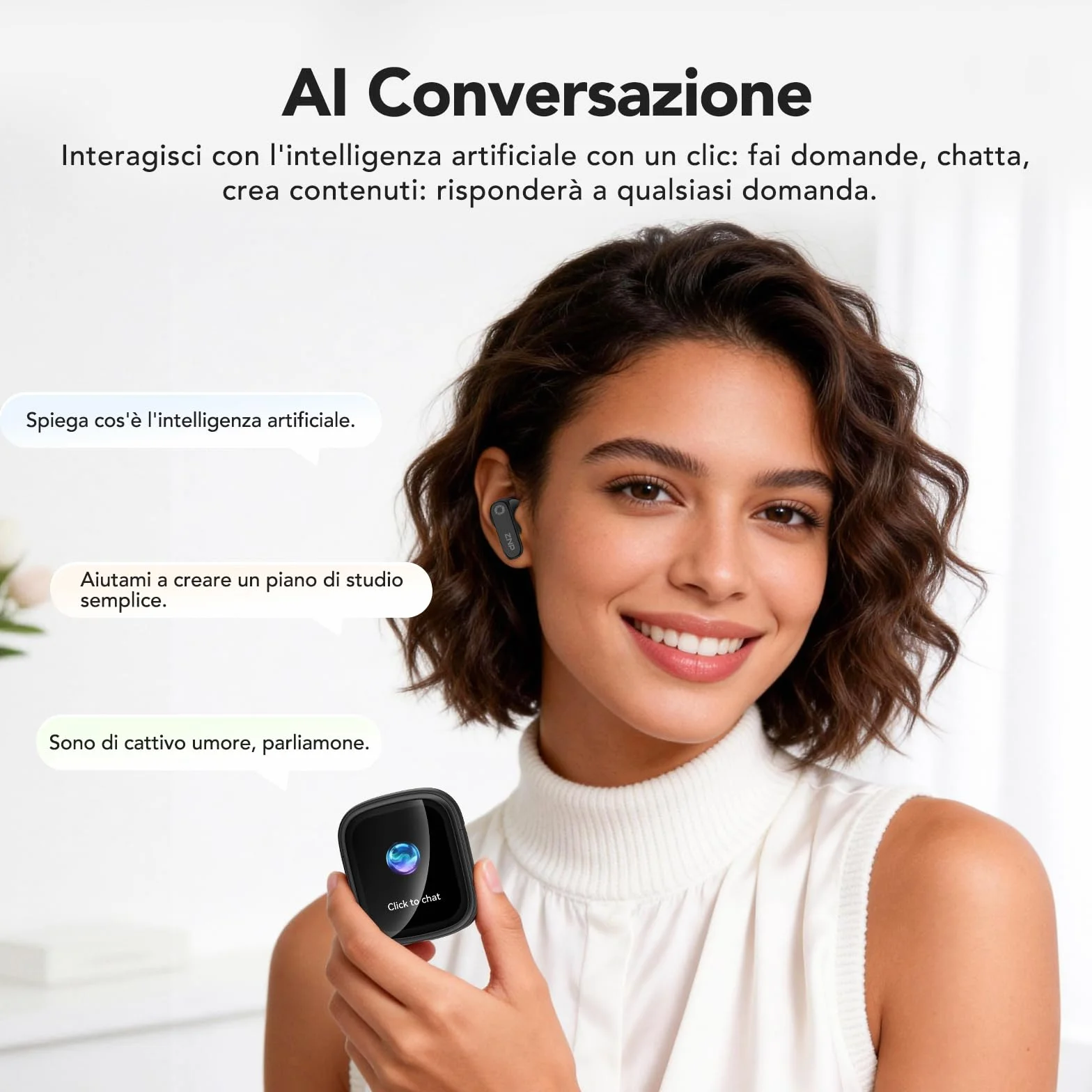 N02 Auricolari Traduttore AI 4 in 1, Cuffie con Traduzione Simultanea in Tempo Reale, 165 Lingue e 9 Modalità di Traduzione, Assistente AI, Display LCD Touch, Bluetooth 6.0 per Viaggi, Lavoro e Studio