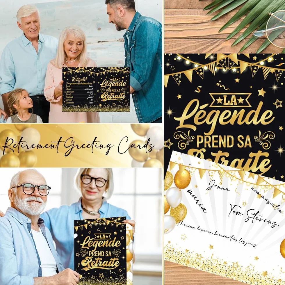 Biglietto di pensionamento grande, regalo di addio al lavoro per uomini e donne, decorazione