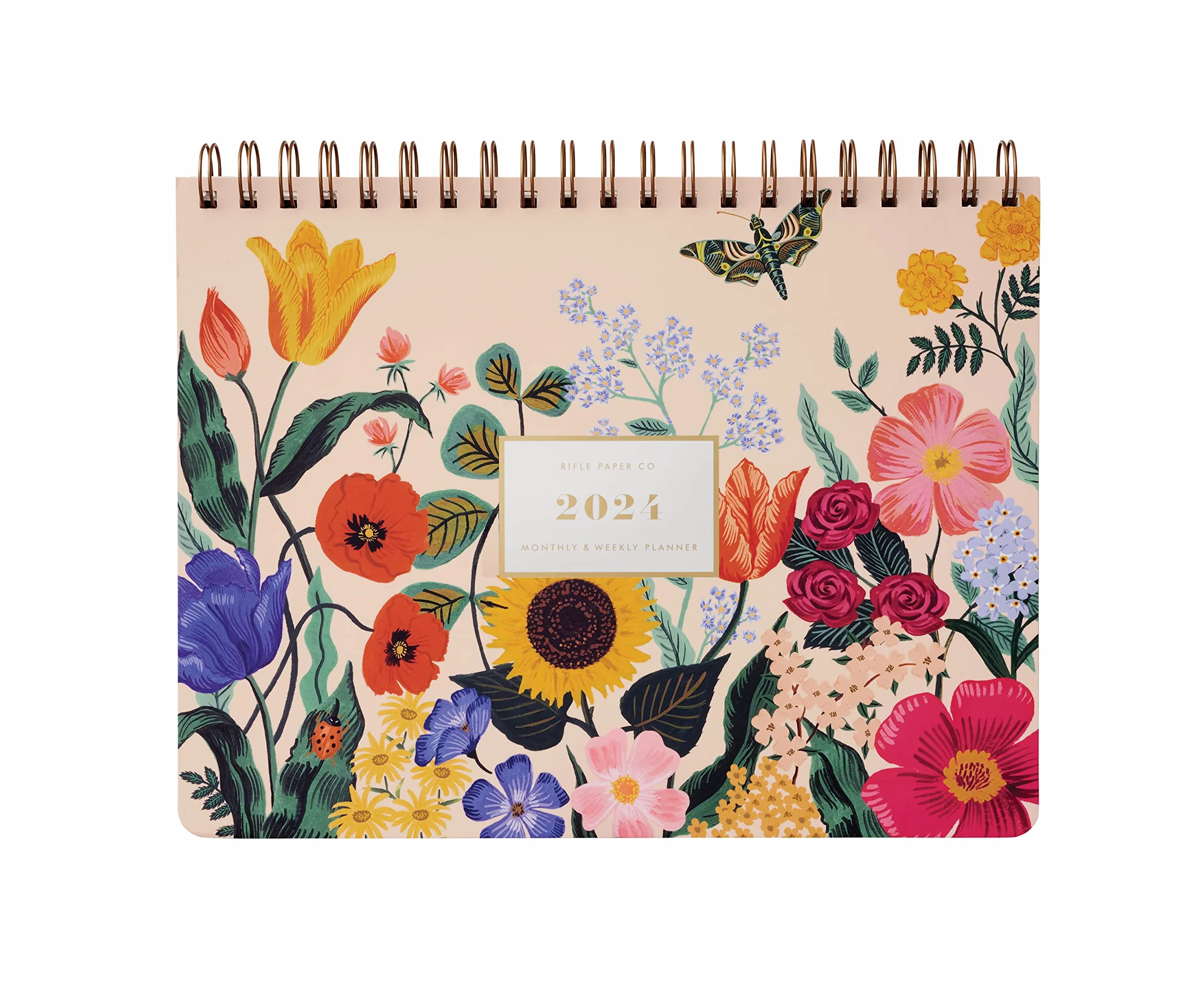 RIFLE PAPER CO. Agenda 2024 a spirale, 12 mesi, calendario mensile e settimanale, robusta parte superiore a doppia spirale, spazio per appunti mensili e lista delle cose da fare settimanali (26,7 cm