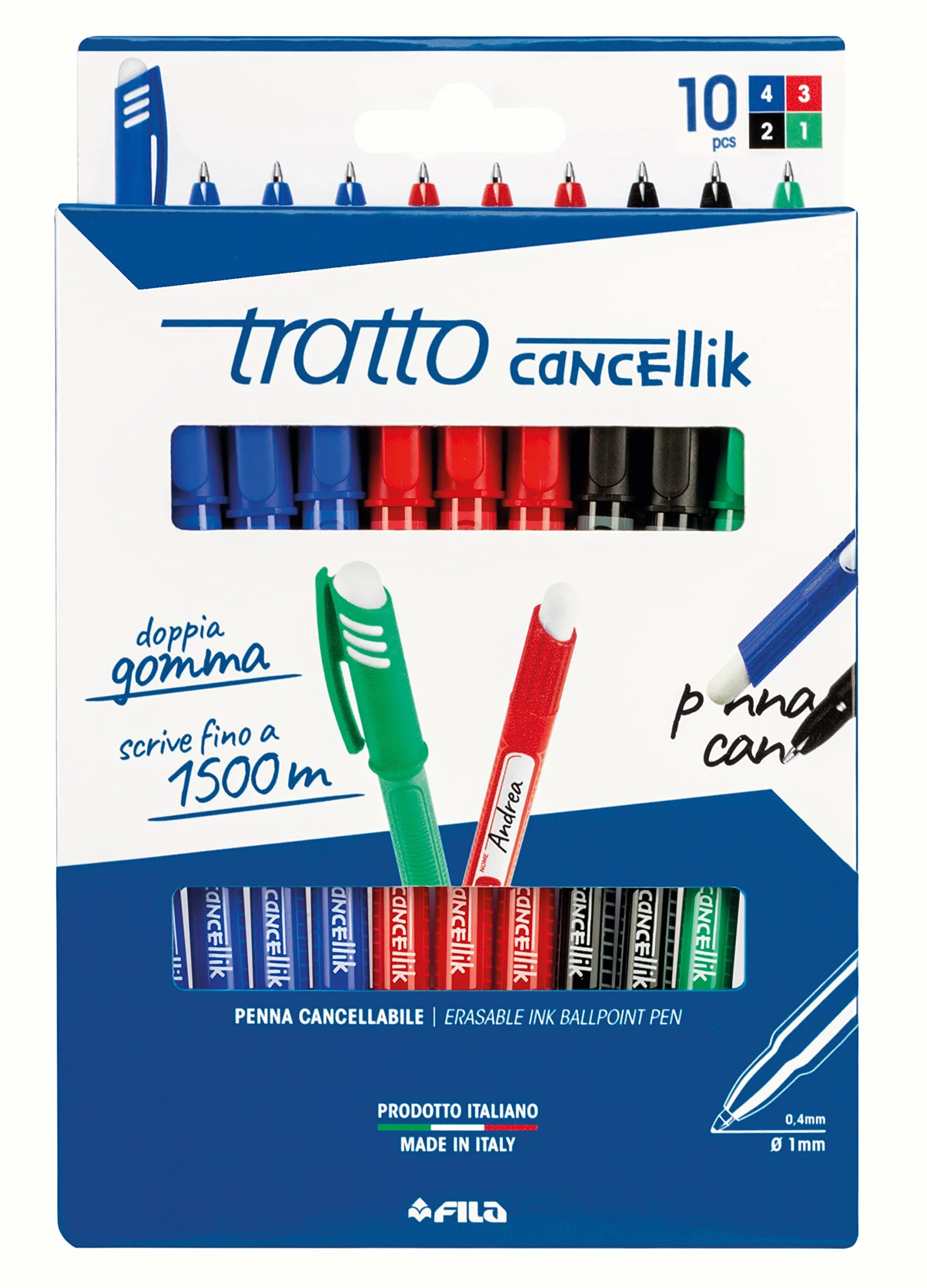 Busta Tratto Cancellik 8 + 2 Colori Scuola 832700 10 Pezzi
