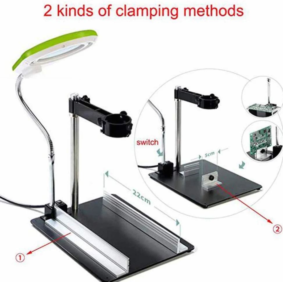 Lente d'Ingrandimento, Lampada con Lente d'Ingrandimento 8X - Lente illuminata alla Luce del Giorno - Lampada da scrivania con Lente d'Ingrandimento, Braccio Girevole, Lampada da t