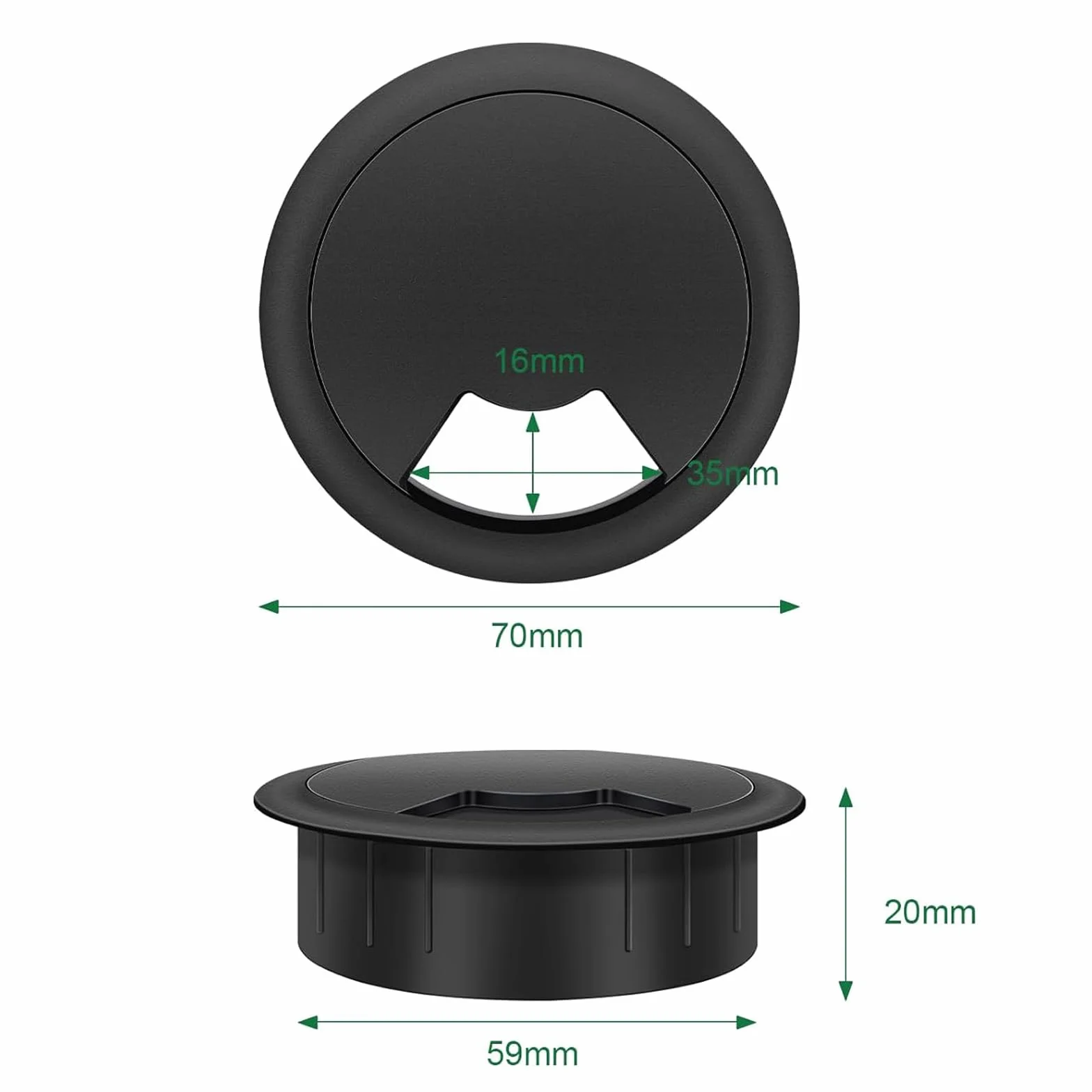 Copri Foro Passacavo per Scrivania 60 mm Diametro 12pcs