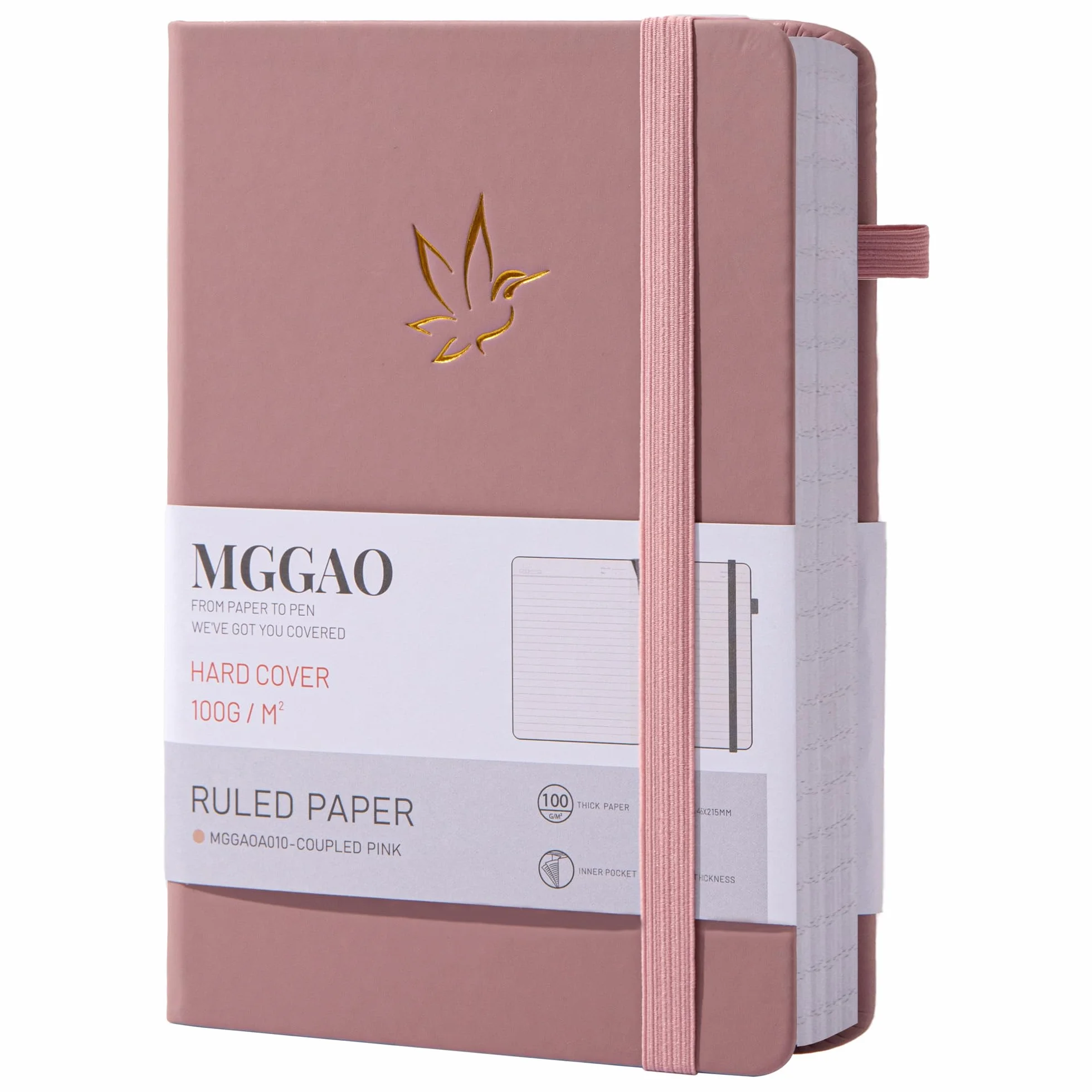 MGGAO Quaderno a Righe A5, 320 Pagine, Copertina Rigida, Carta 100 g/m²