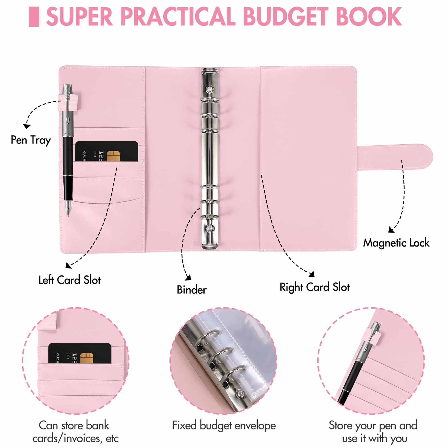 100 Envelope Savings Challenge Binder, A5 Libro Del Risparmio, Risparmia € 5050, Budget Planner, Rosa