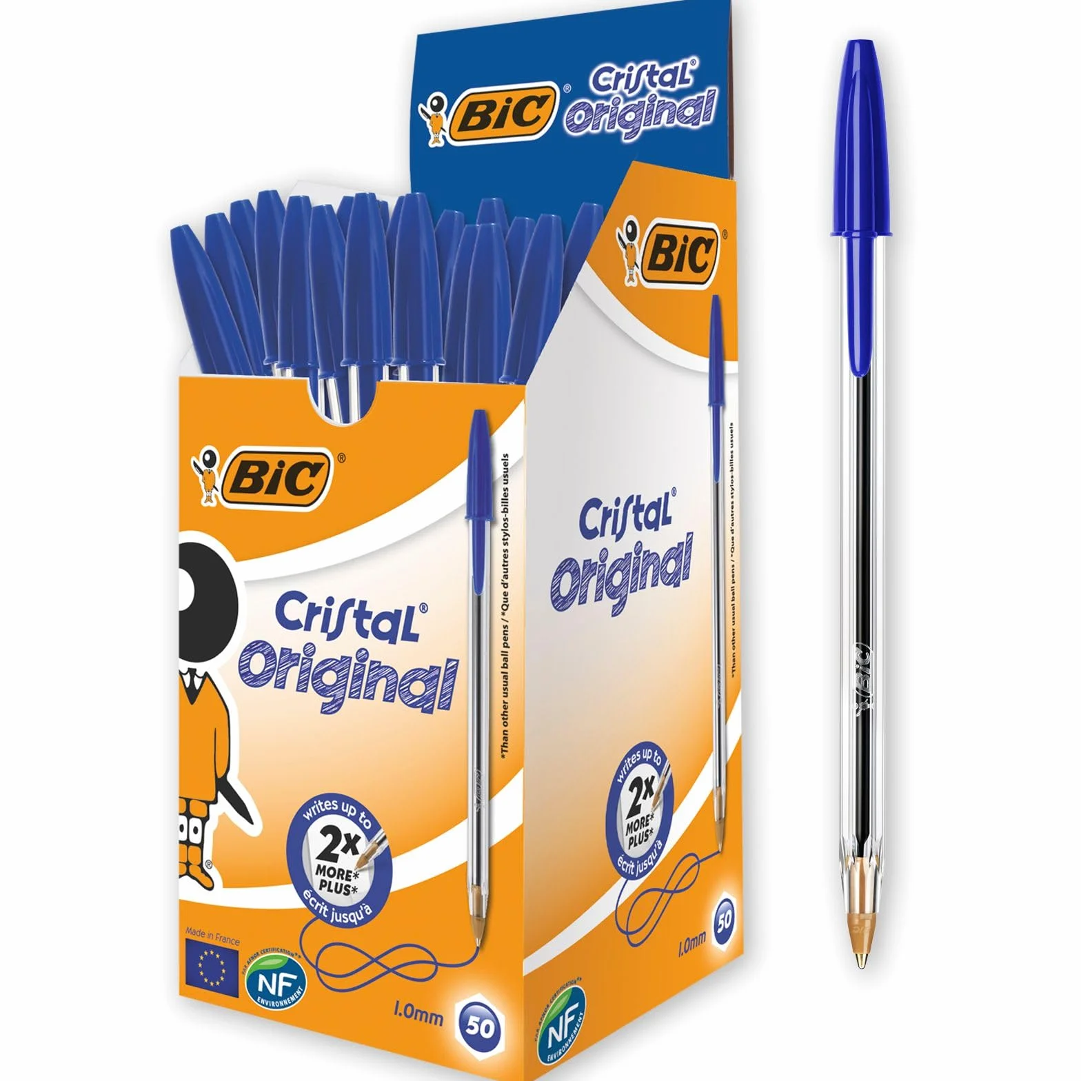 BIC Cristal Original Penne Blu a Sfera 1 mm Confezione 50