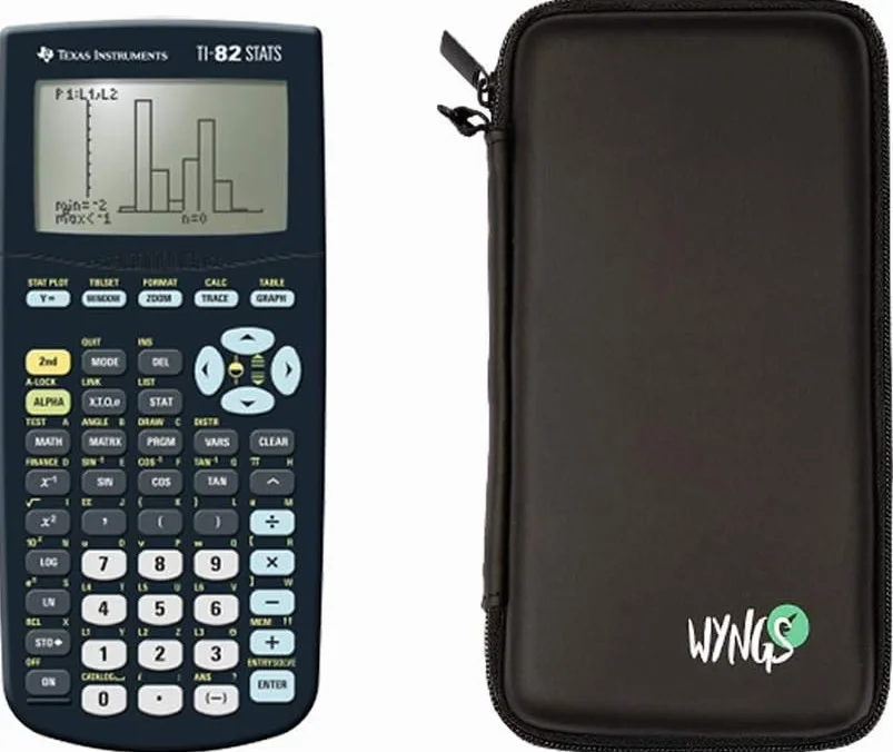 Texas Instruments TI-82 Stats - Set di calcolatrice + Erweiterte Garantie + Schutztasche