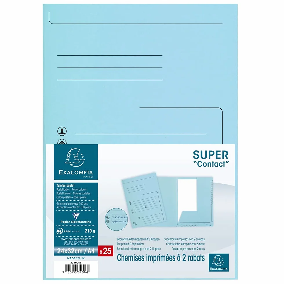 EXACOMPTA 334000E cf.25 cartell. 2al.SUPER210Contact ass