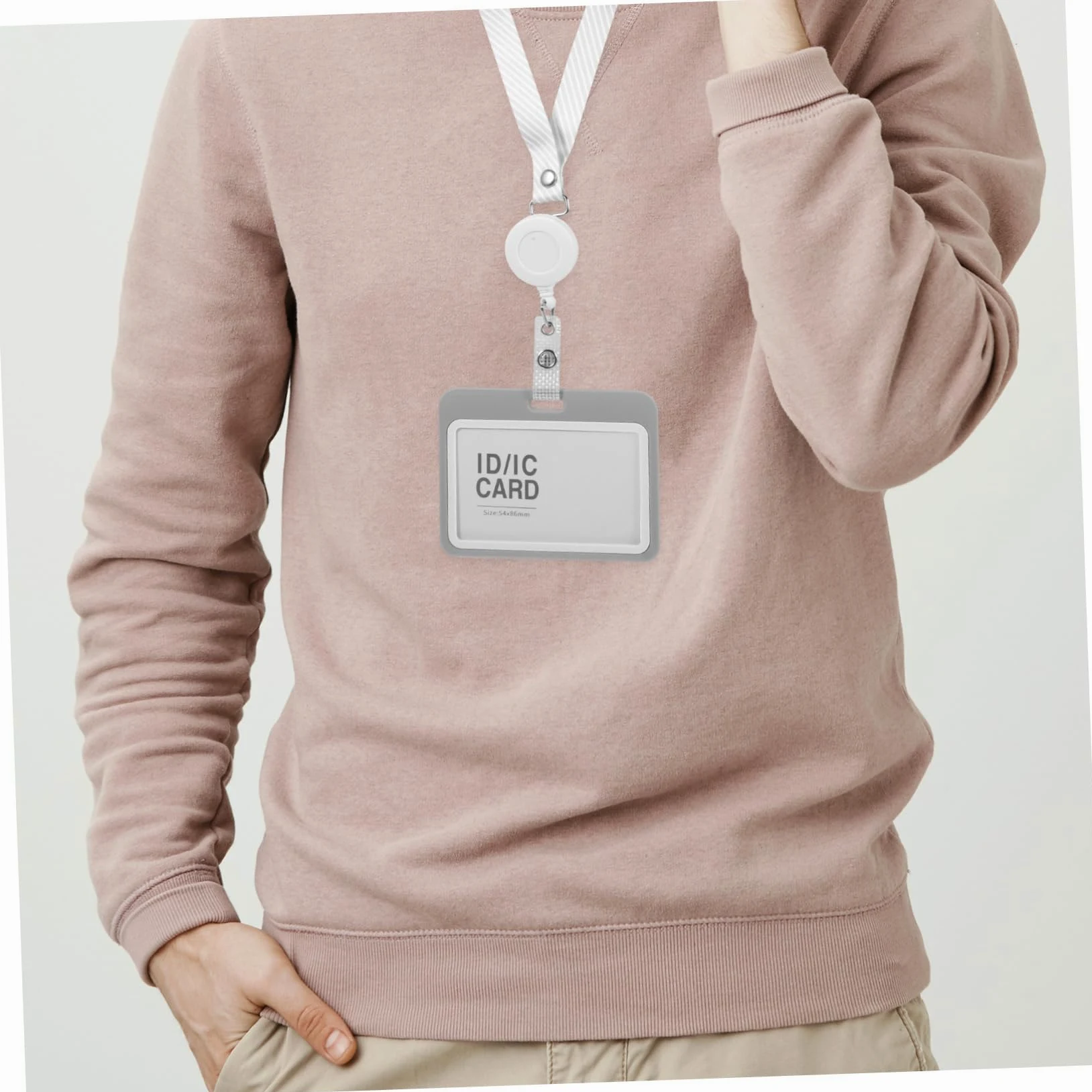 Porta Badge Trasparente in Plastico con Cordino Resistente, Protezione Leggera per Carte D'identità e Tessere, Set da 10 Pezzi per Studenti e Lavoratori