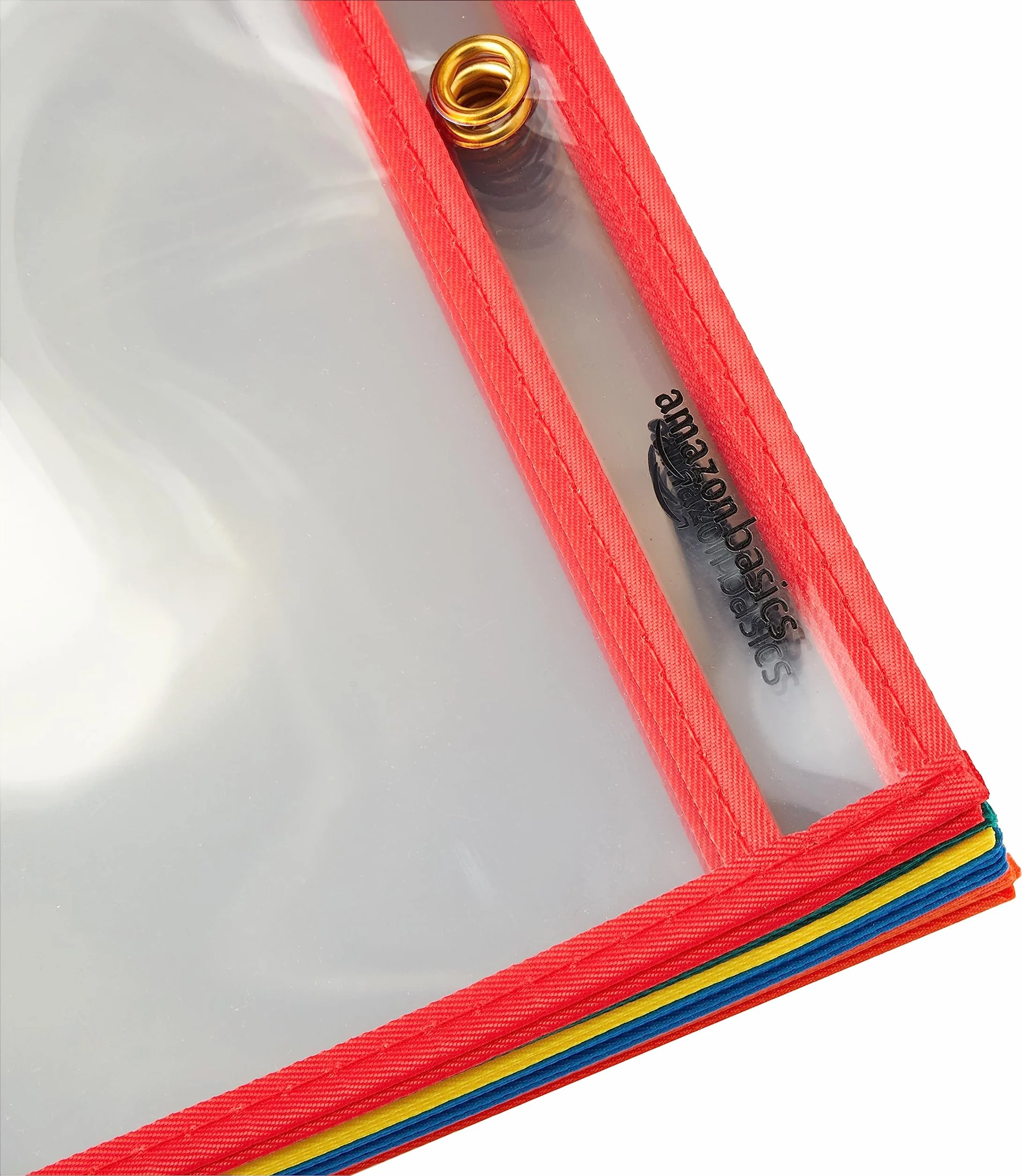 Amazon Basics Buste trasparenti con superficie cancellabile, uso intensivo, misure 21,6 x 28 cm, conf. da 25, Multicolore