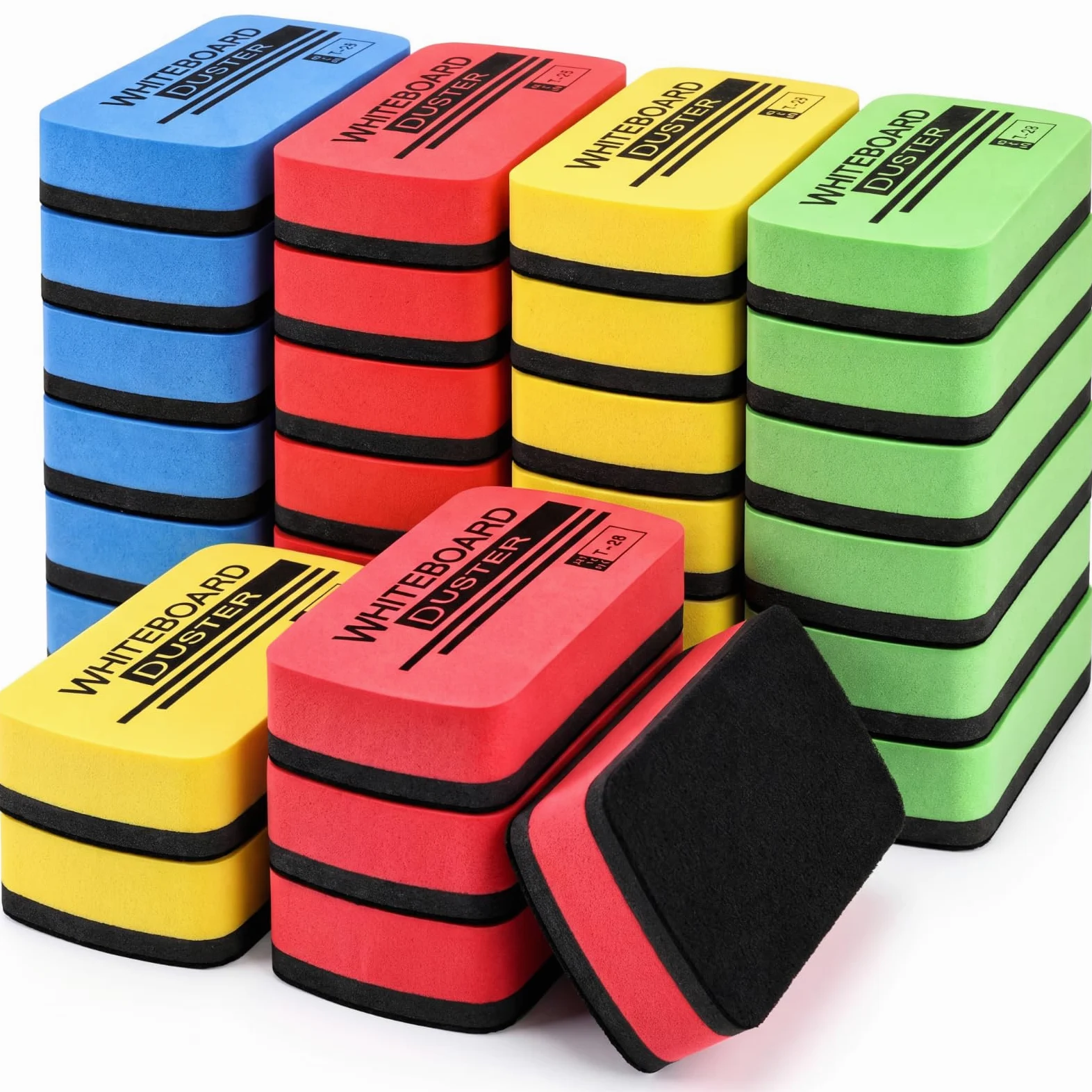 Gomme cancellabili a secco magnetiche, cancellabili a secco, colori assortiti, cancellabili a secco, cancellabili a secco, per studenti, insegnanti, scuola, scuola, ufficio, casa, bianco, 6 colori