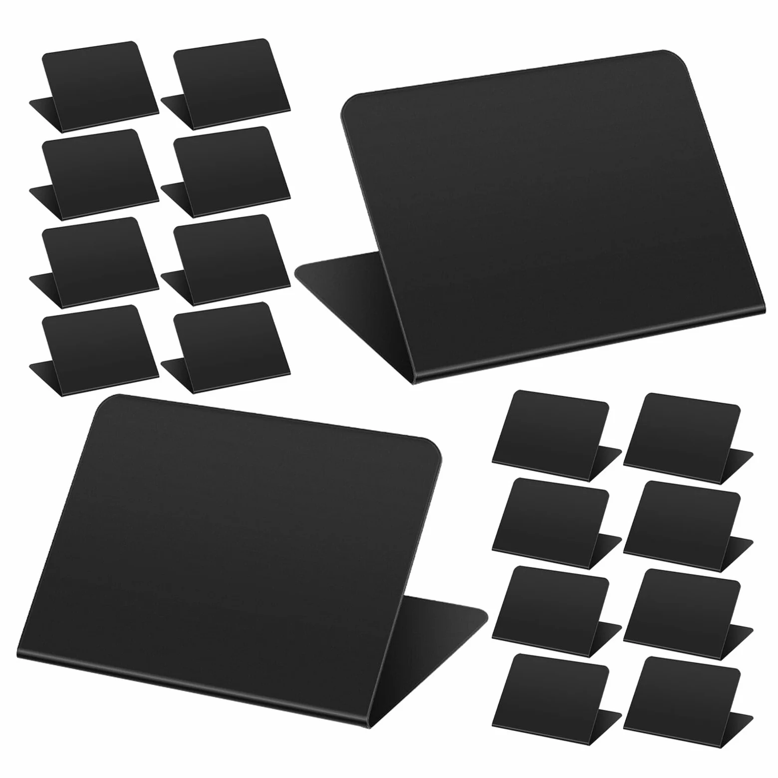 GALPADA 30 Pezzi Lavagne Bifacciali da Tavolo 10x7,5 Cm Superficie Nera Opaca Lavagna Cancellabile Mini Cartelli Menu Decorativi Stabili a V per Ristoranti Bar e Eventi