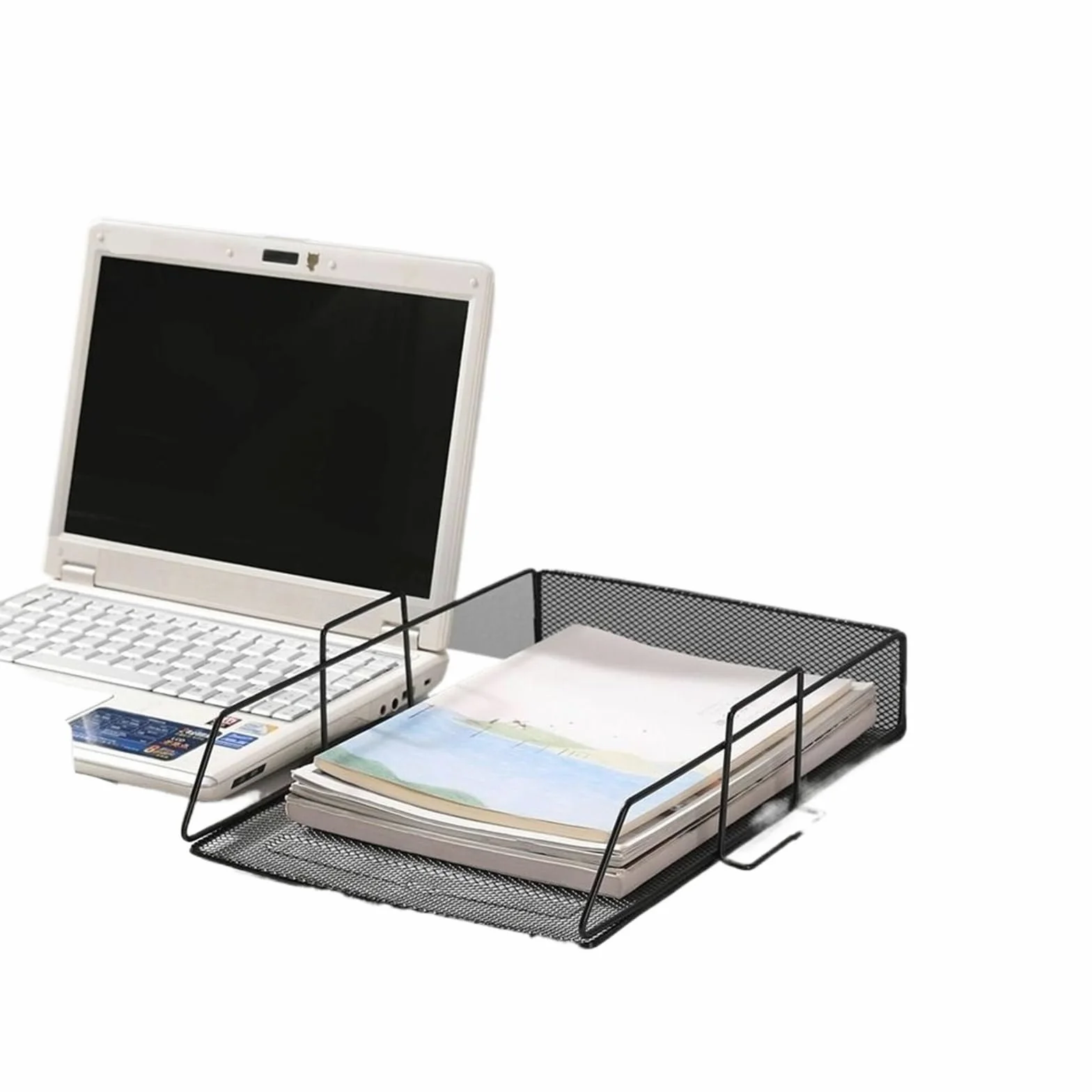 Vassoio Per Lettere Office File Box Desktop Organizzatore Di Documenti A4 | Vassoio portaoggetti da bagno multiuso for carta laminata impilabile for la casa(Black)