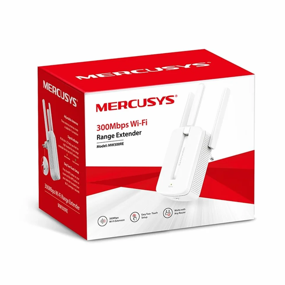 TP-Link Mercusys MW300RE Ripetitore Wireless WiFi Extender Access Point 300 Mbps Single Band Tre Antenne Mimo