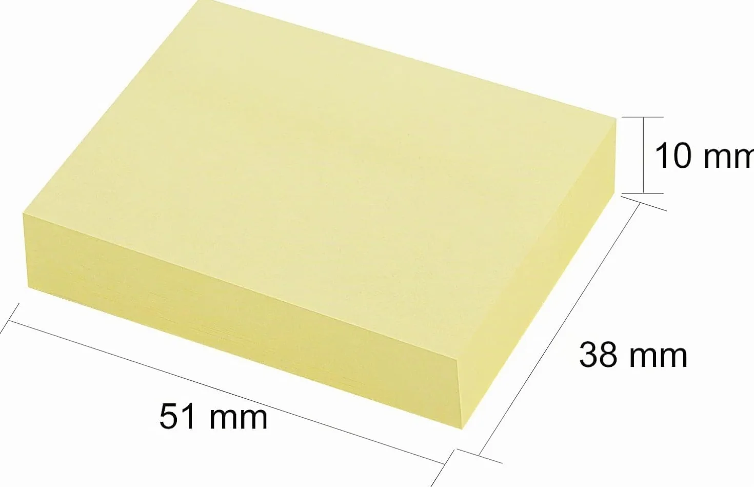Foglietti Adesivi 51 x 38 mm 2400 Fogli Giallo Chiaro 24 Blocchetti