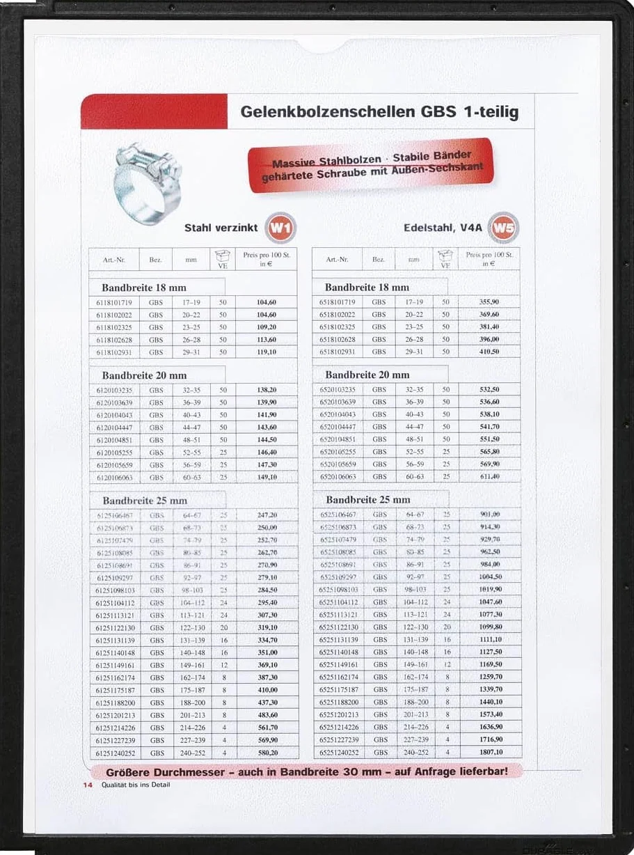 Leggio da Tavolo Vario Table 10, 10 Pannelli, Formato A4, Nero