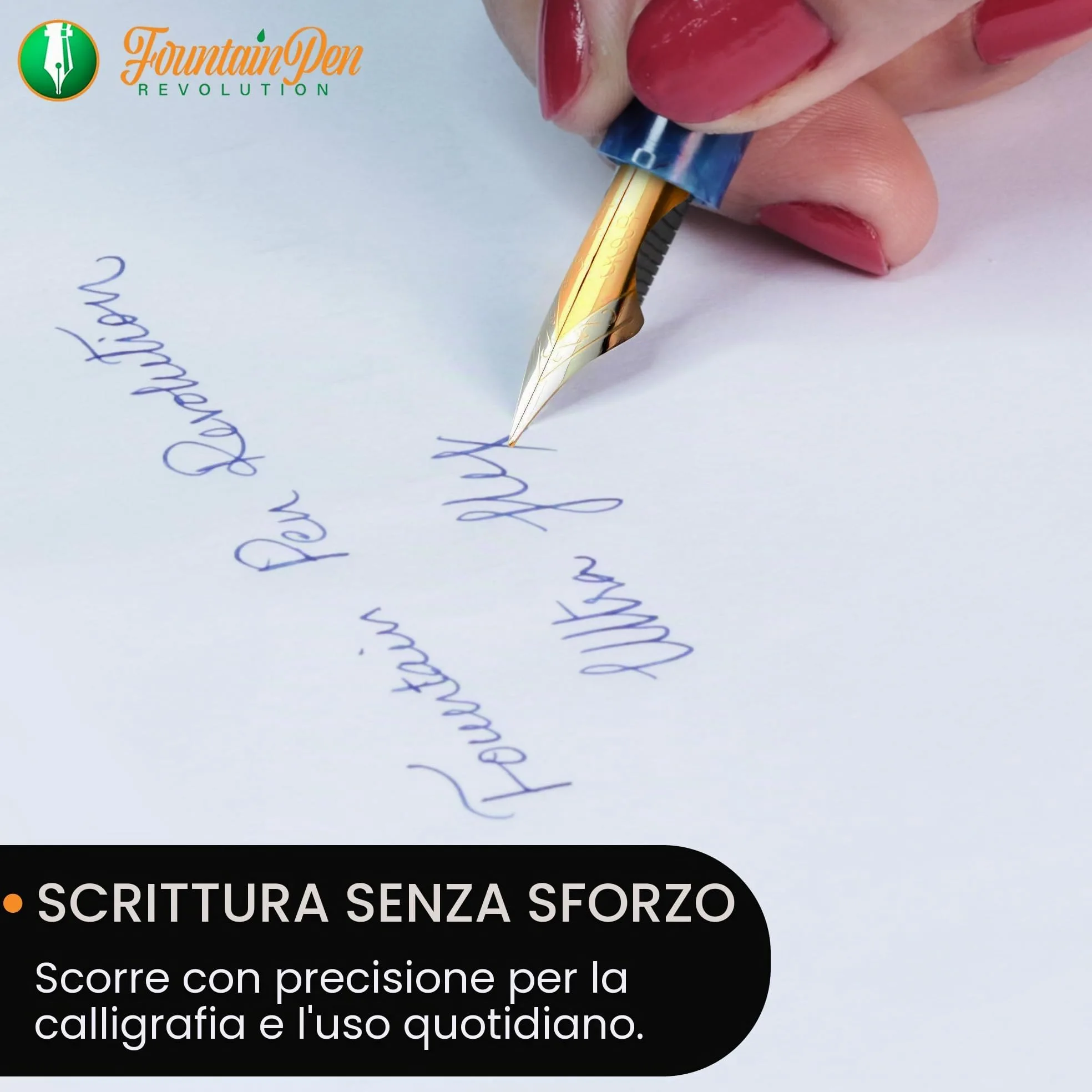 FPR #6 Due toni EF Ultra Flex – Pennini per penna stilografica personalizzati con tocco ultra flessibile – Punta flessibile in acciaio inossidabile liscio – Pennini da calligrafia extra sottili per