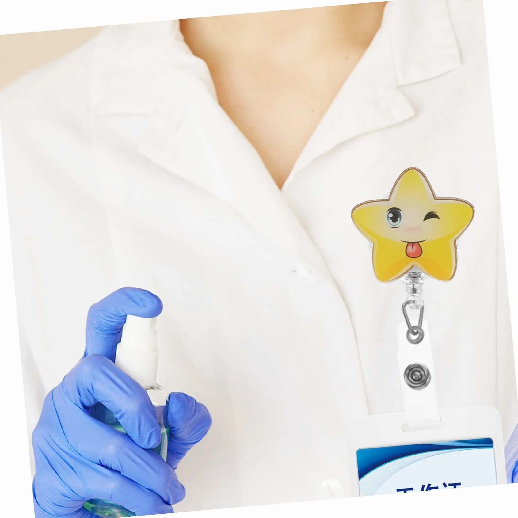 SHINEOFI 5 Set Di Cordino Porta Badge Retrattile Con Clip Per Targhetta Identificativa Con Clip Posteriore Fissata Per Lavoratori Del Settore 4 Pezzi * 5