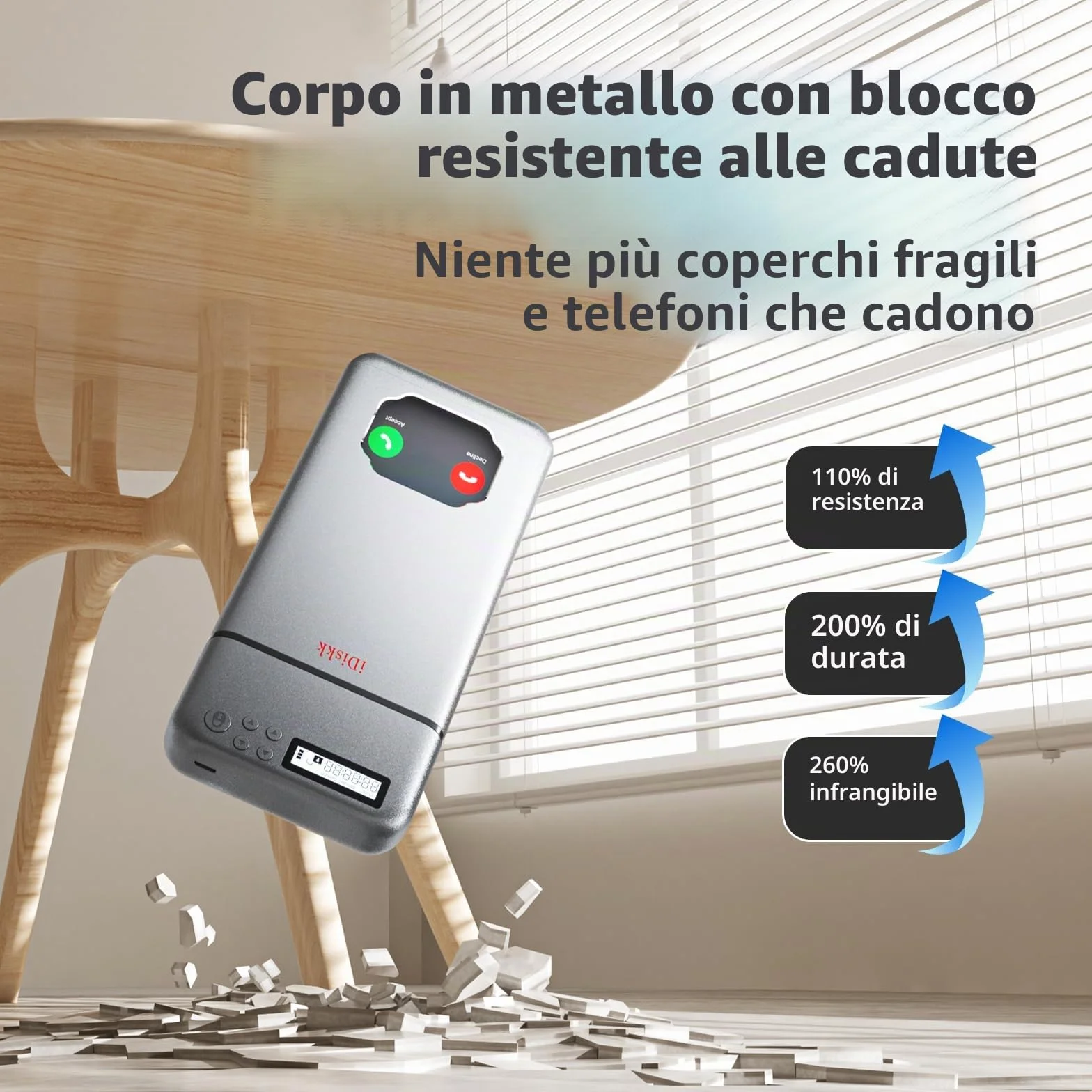 iDiskk Scatola di metallo con serratura per telefono con timer, per bambini, studenti e adulti, autocontrollo, portatile, per smartphone Samsung/Google/iPhone