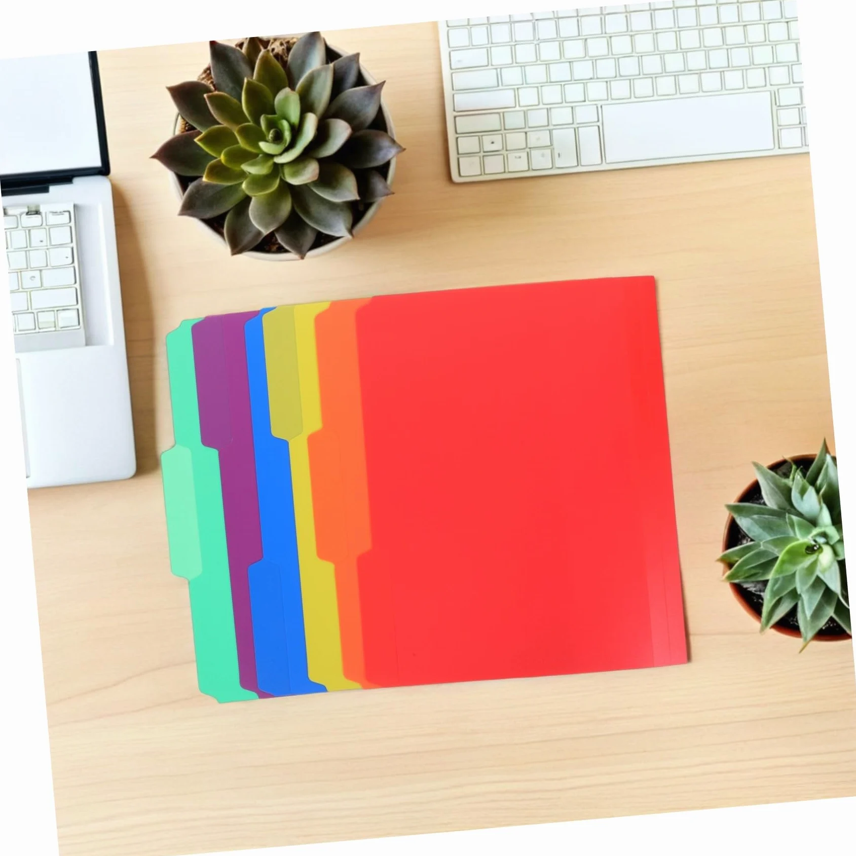 Alasum 36 Pezzi Cartellina di Carta Plastica con 1/3 Cut con Linguette, Organizer Ufficio Documenti per Gestione Progetti e Archiviazione Efficiente Risparmio Spazio