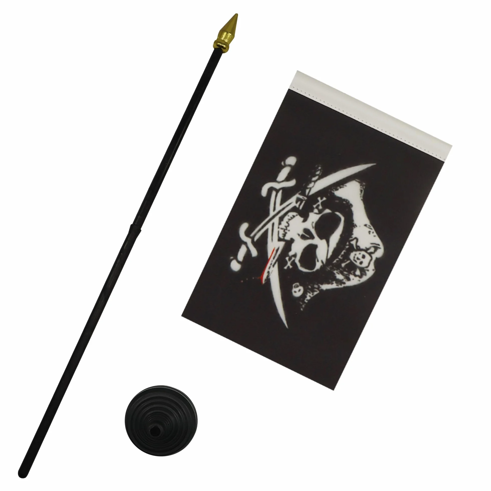 AZ FLAG Bandiera da Tavolo Pirata 15x10cm Punta Dorata Teschio