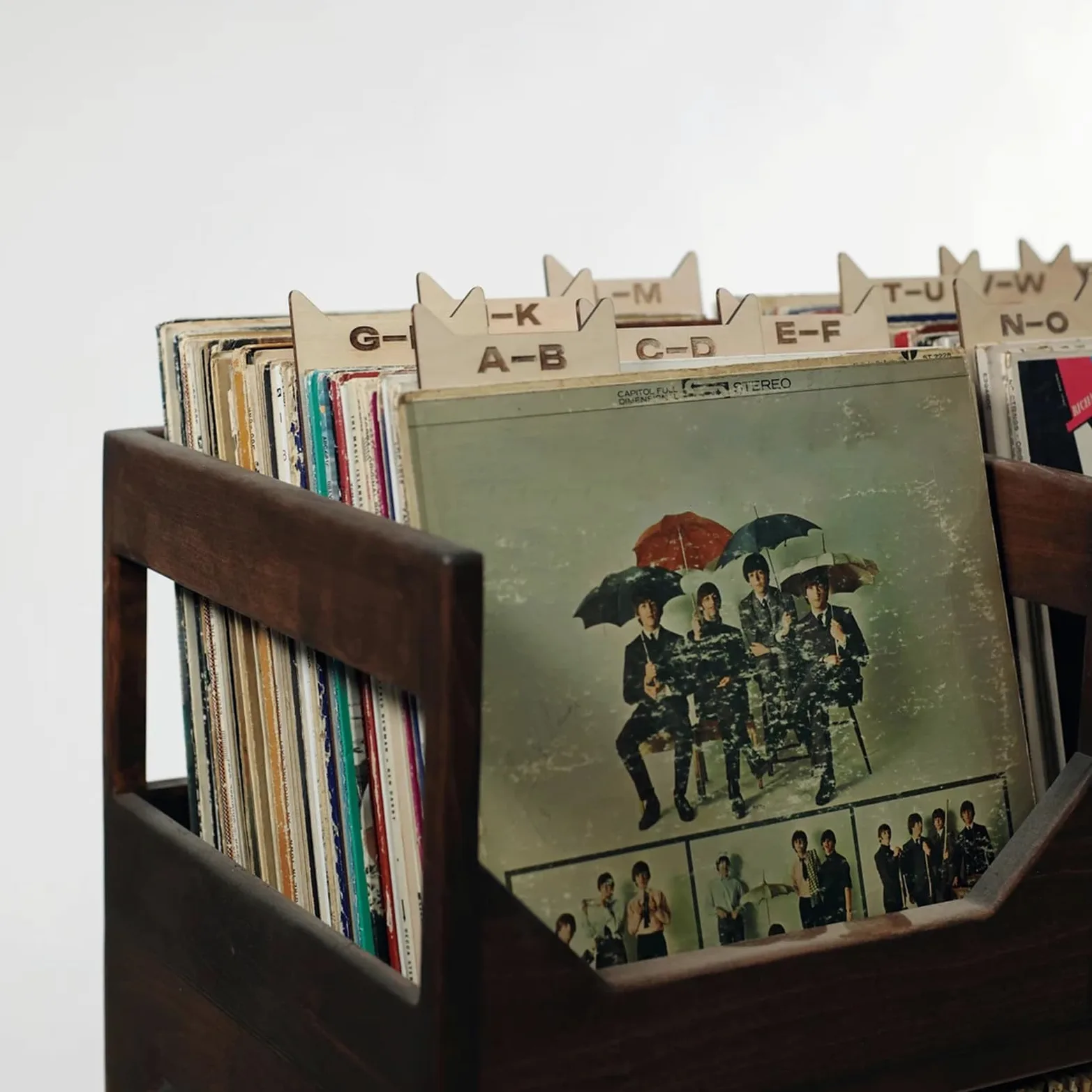 Divisori 'indice di Binder, separatore record di lettere alfabeti di | stoccaggio in legno | Allineamento verticale e orizzontale a faccia singola, 12 pezzi LP Dividers per libreria