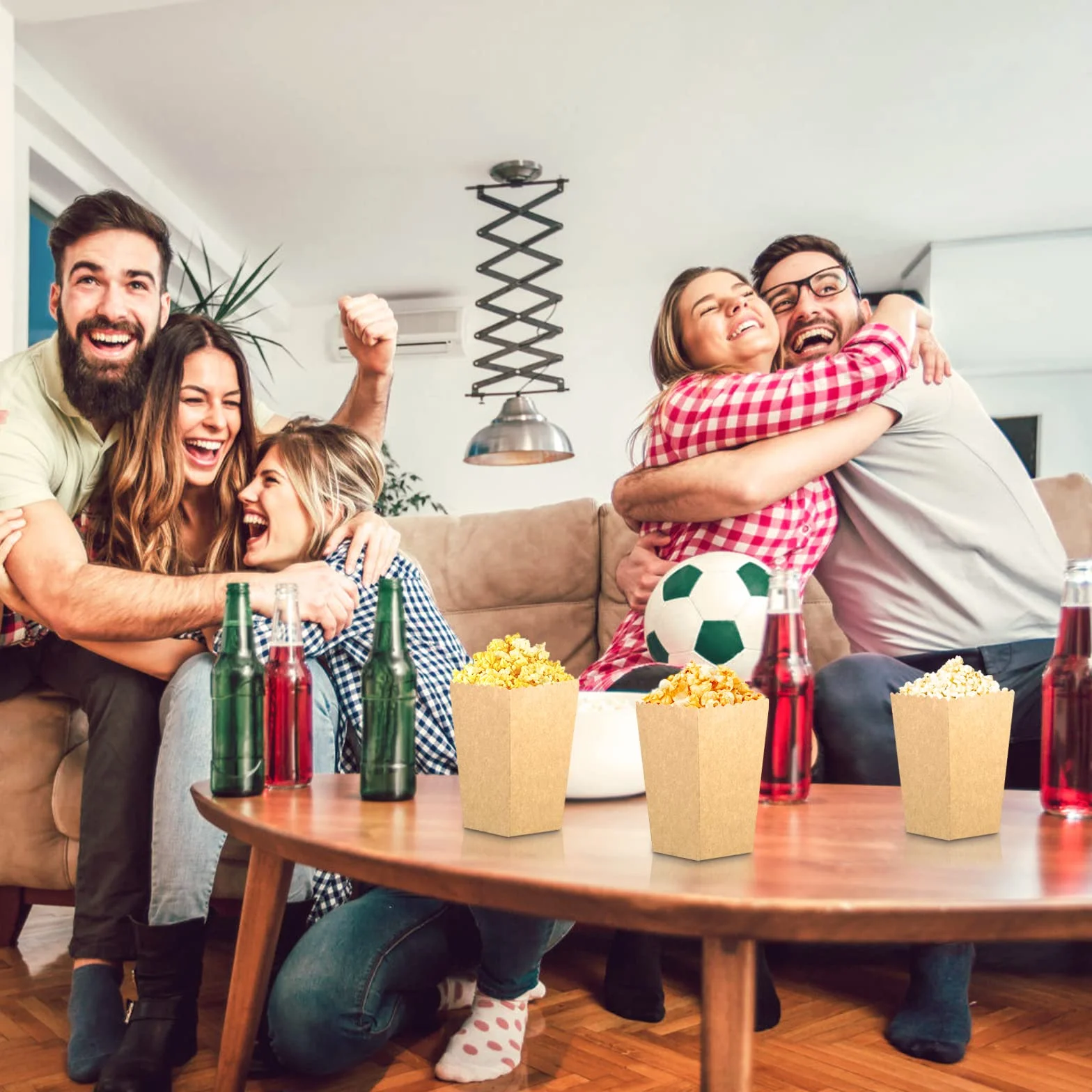 Scatole per popcorn da 40 pezzi in carta kraft per cinema e feste