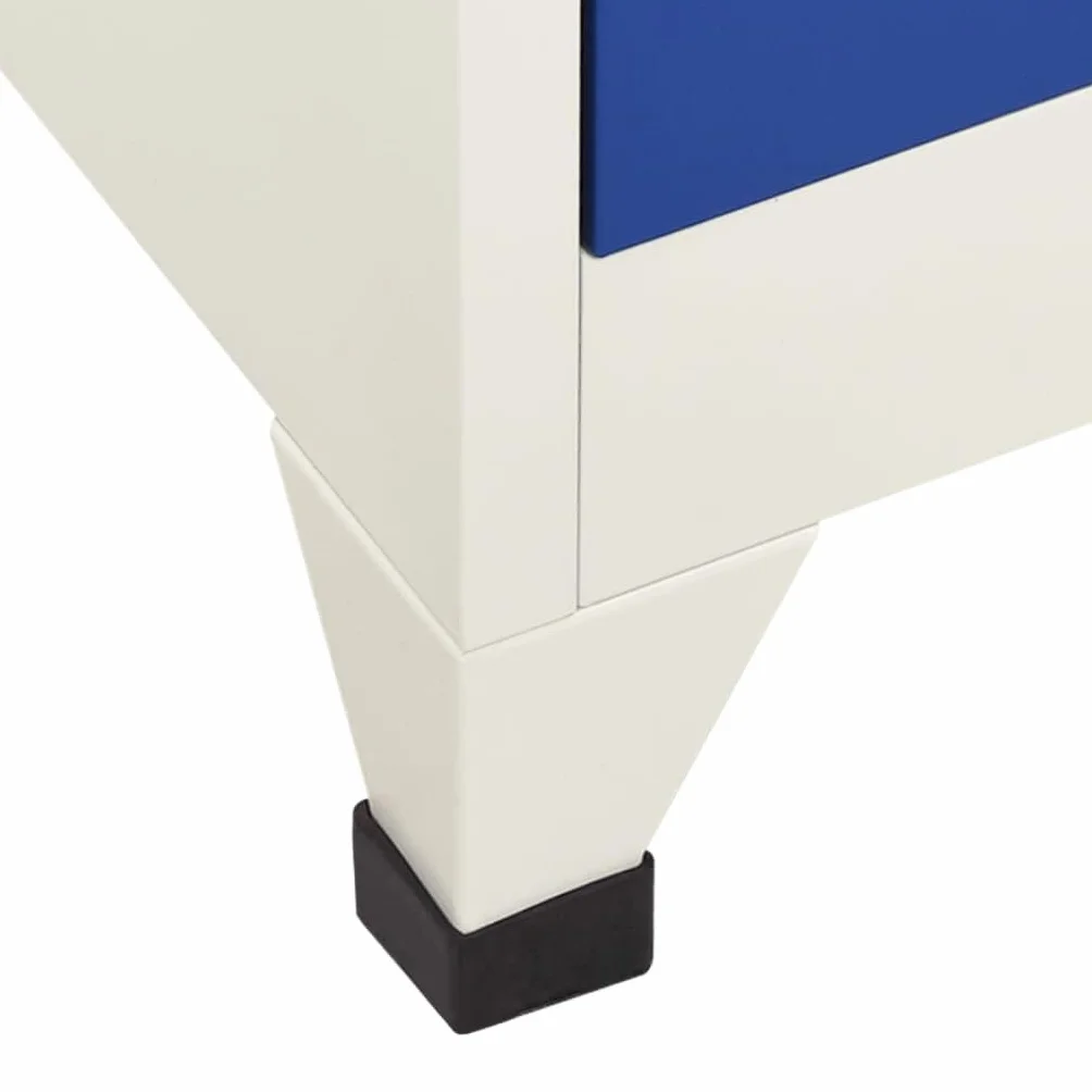 vidaXL Armadietto con Serratura Grigio e Blu 90x45x180cm Acciaio