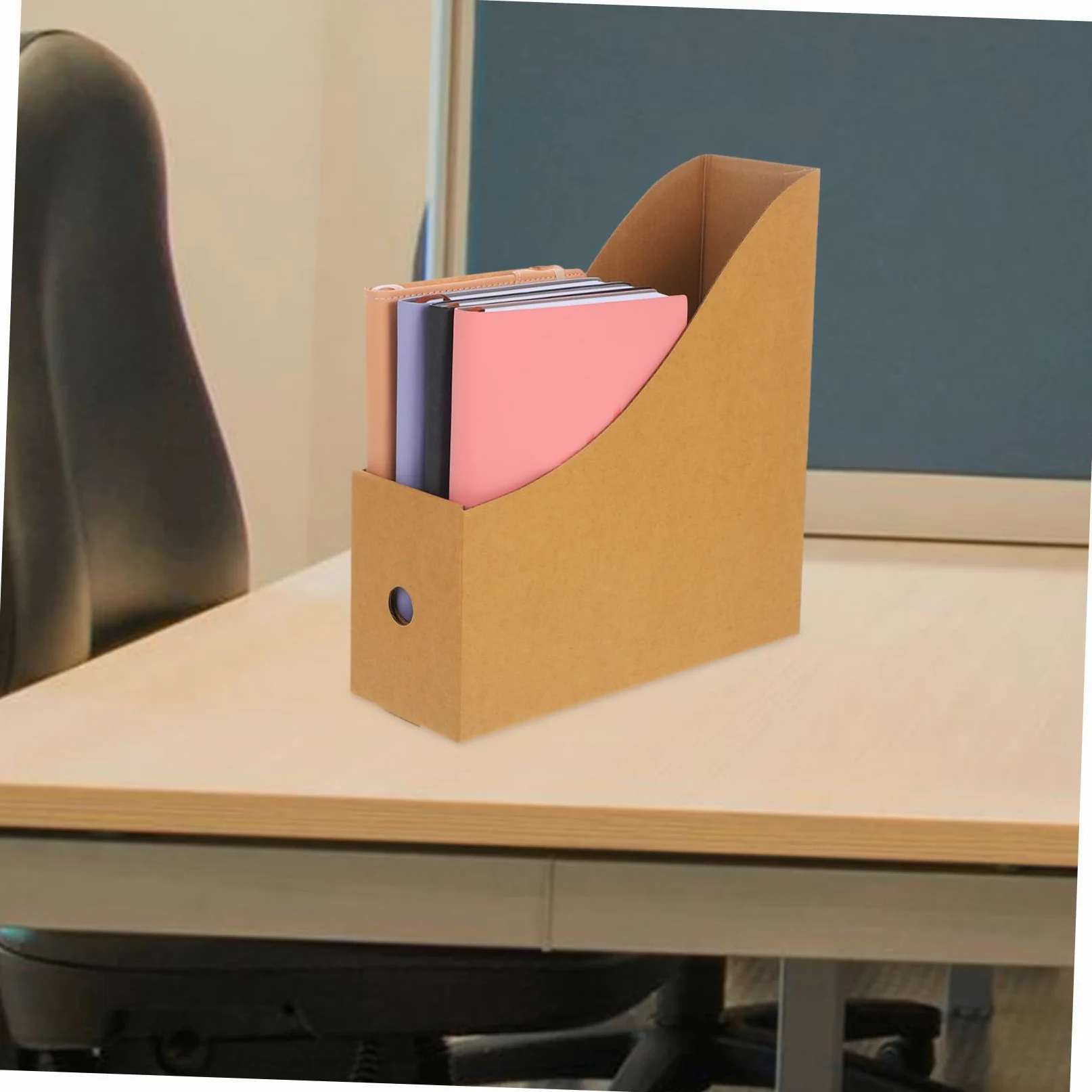 8pezzi Forniture Per Ufficio Scatola Per Libri in Cartone Organizer Per Documenti Porta Riviste Scatola Portaoggetti Tradizionale Marrone Per Aule e Casa