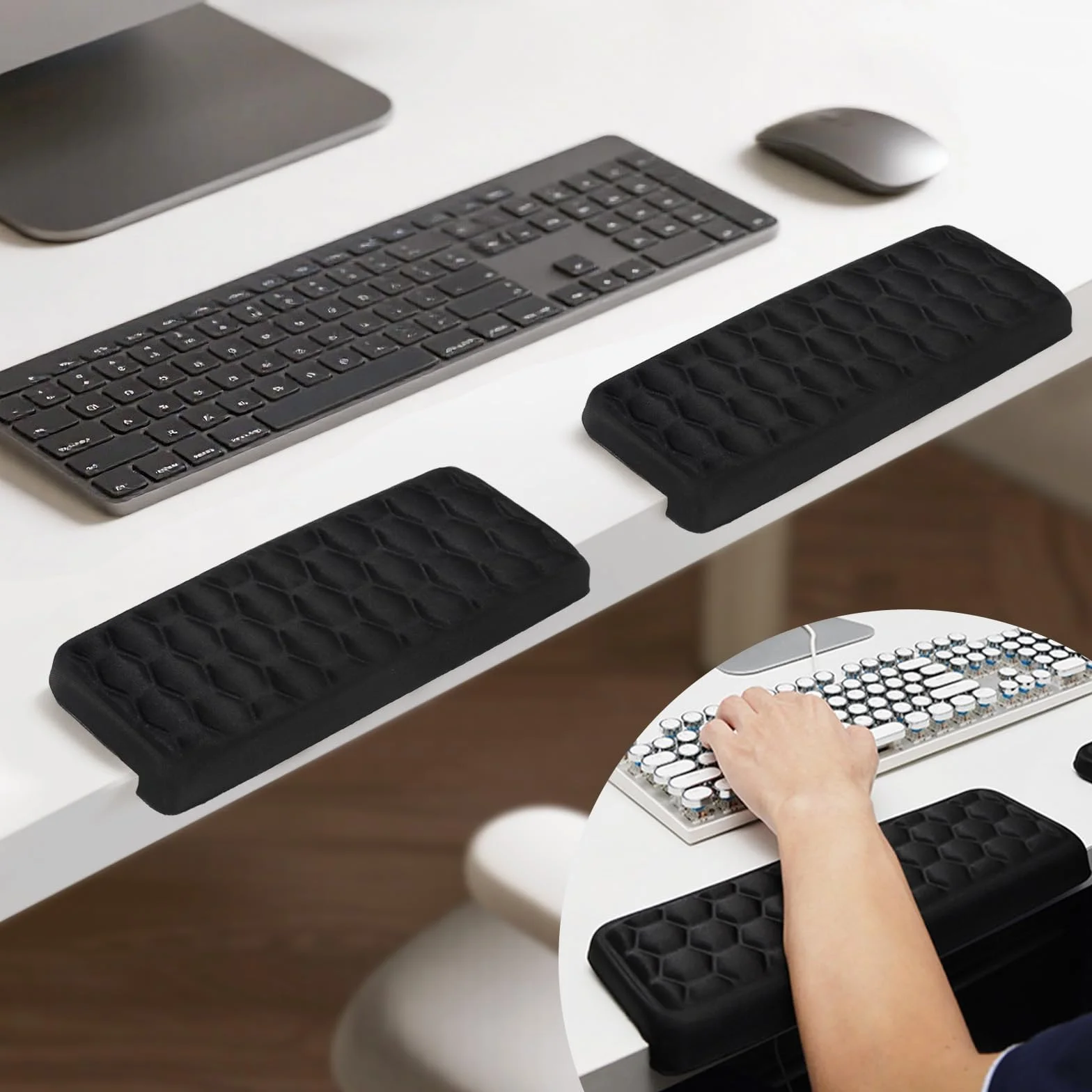 Poggiagomiti da Scrivania a Forma L 30x10.5cm Memory Foam Supporto Gomiti Ergonomico