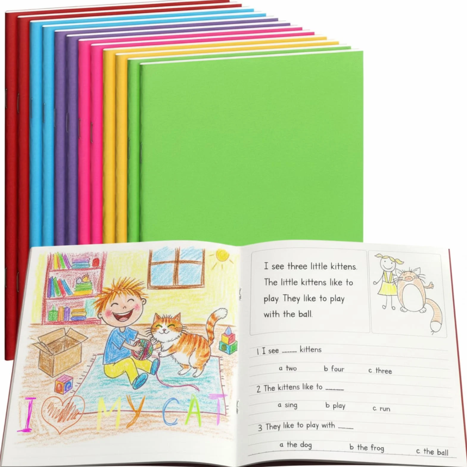 MotiMind 24 quaderni vuoti per bambini per scrivere storie, libri vuoti colorati, quaderni per studenti, libri in brossura, pagine da disegno, arti elementari primarie, artigianato, 14 x 21,1 cm