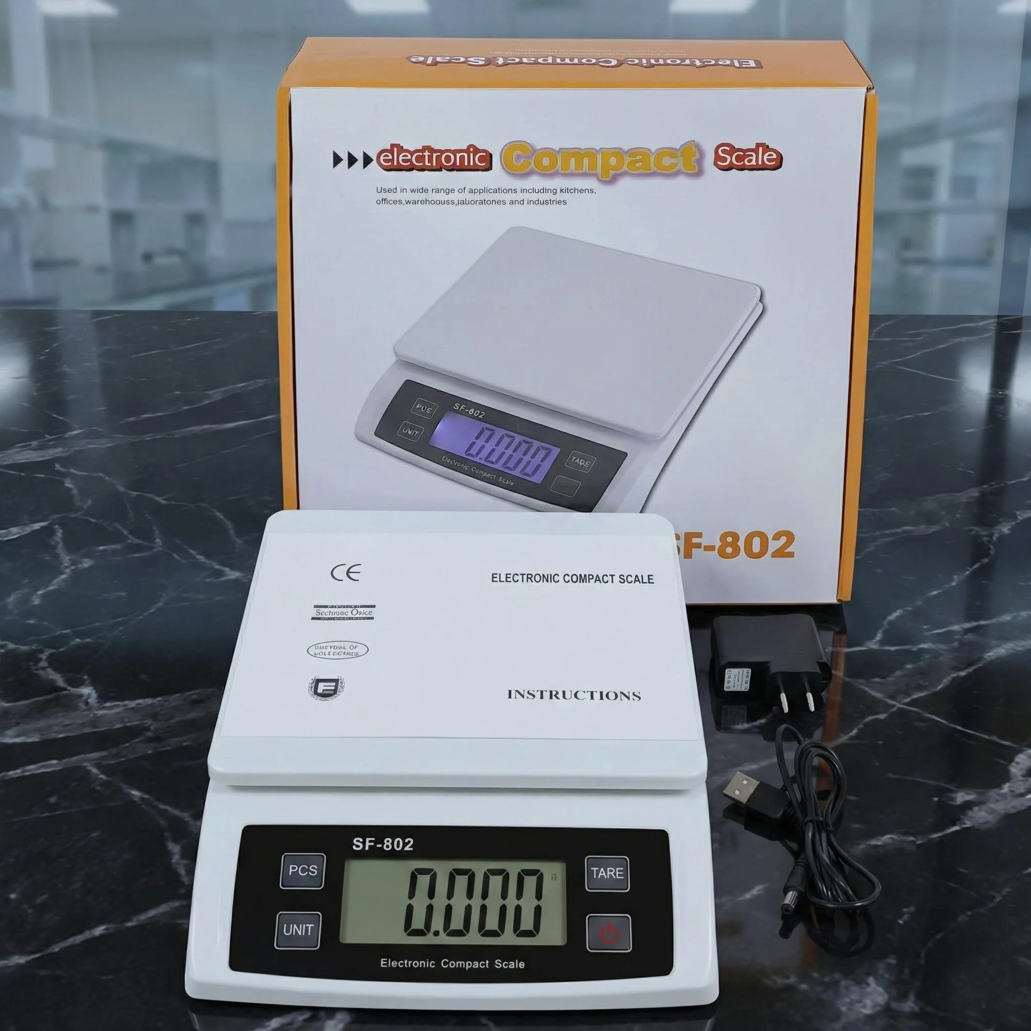 Eosphorus Bilancia Pesapacchi Digitale 30kg, Bilancia Postale di Precisione per Pacchi e Spedizioni, Funzione Tara, Display Retroilluminato, Alimentatore AC incluso