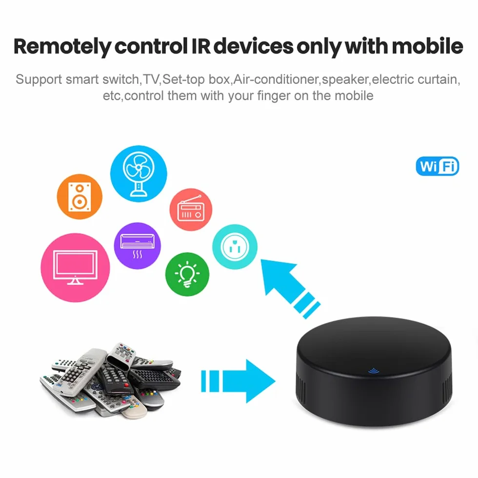 Telecomando intelligente IR WiFi termometro igrometro 3 in 1 compatibile Alexa Google