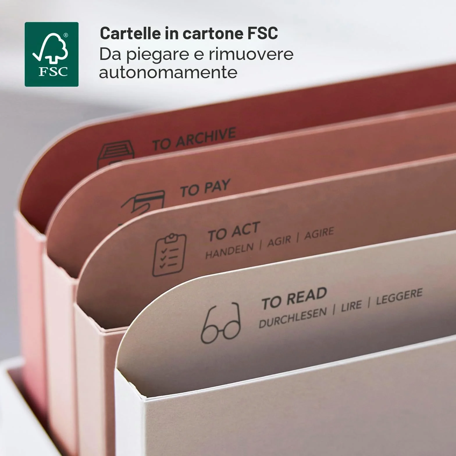 Rotho MyPaper Inbox document organiser MY PAPER Plus, plastica (PP) senza BPA, bianco/rosso, (36,4 x 16,8 x 31,7 cm)