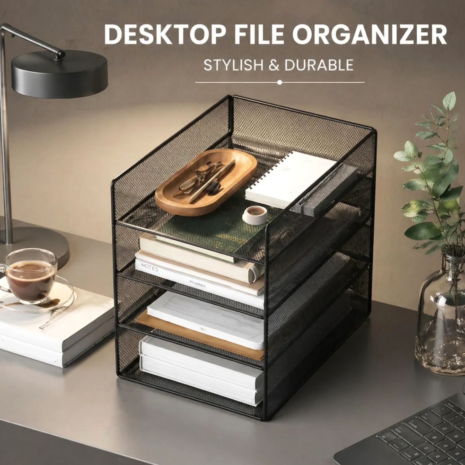 Vassoio Per Lettere Organizzatore Di File Desktop In Rete Metallica | Vassoio for documenti cartacei di grande capacità senza installazione, scaffale for scrivania da ufficio