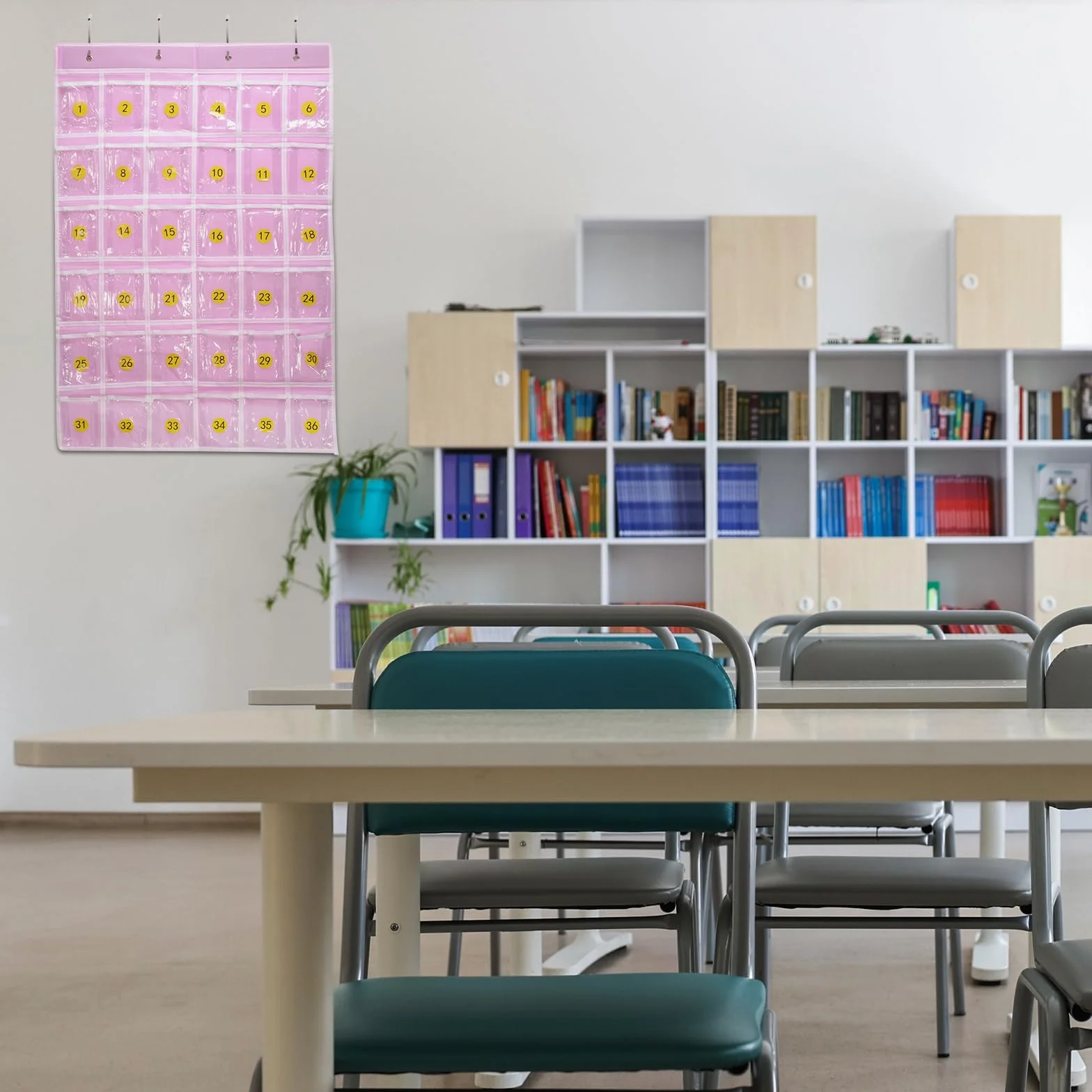 QUARKZMAN Porta Cellulare Da Appendere Per Aula Con 36 Tasche Organizzatore Per Calcolatrici Rosa
