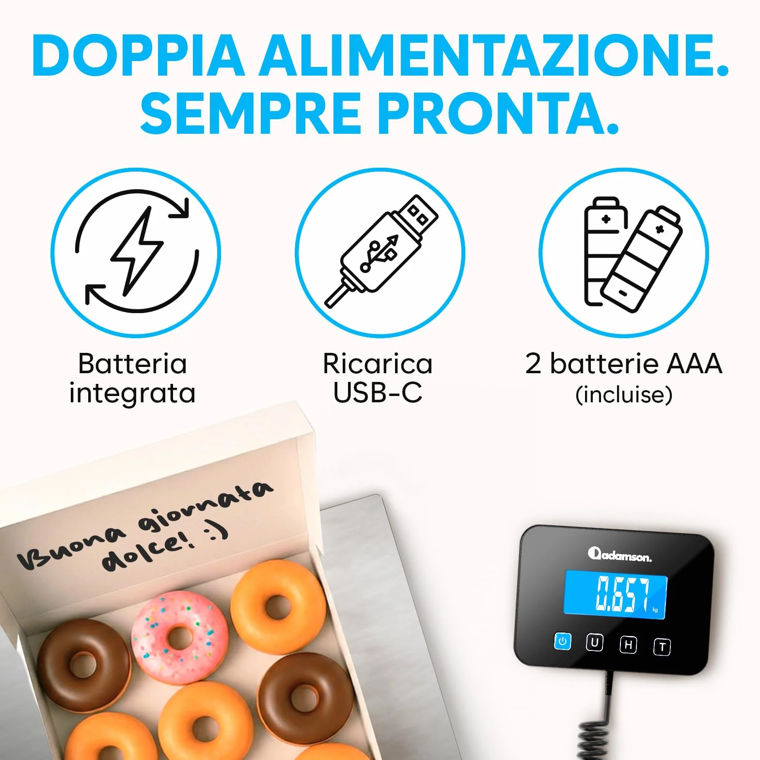 Bilancia Professionale 300 kg Alta Precisione con Funzione Hold/Tara Argento
