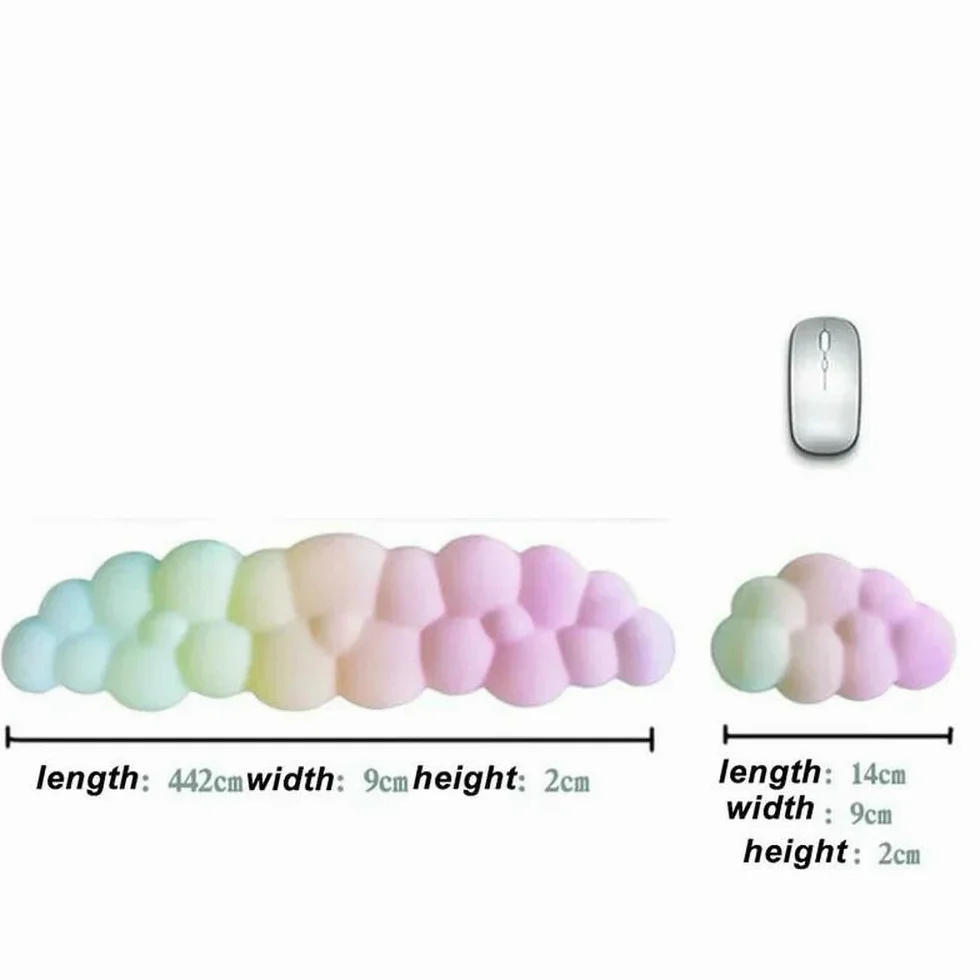 GLDFW Cloud - Supporto poggiapolsi ergonomico in memory foam, base antiscivolo per tastiera e mouse, tappetino per mouse per casa e ufficio