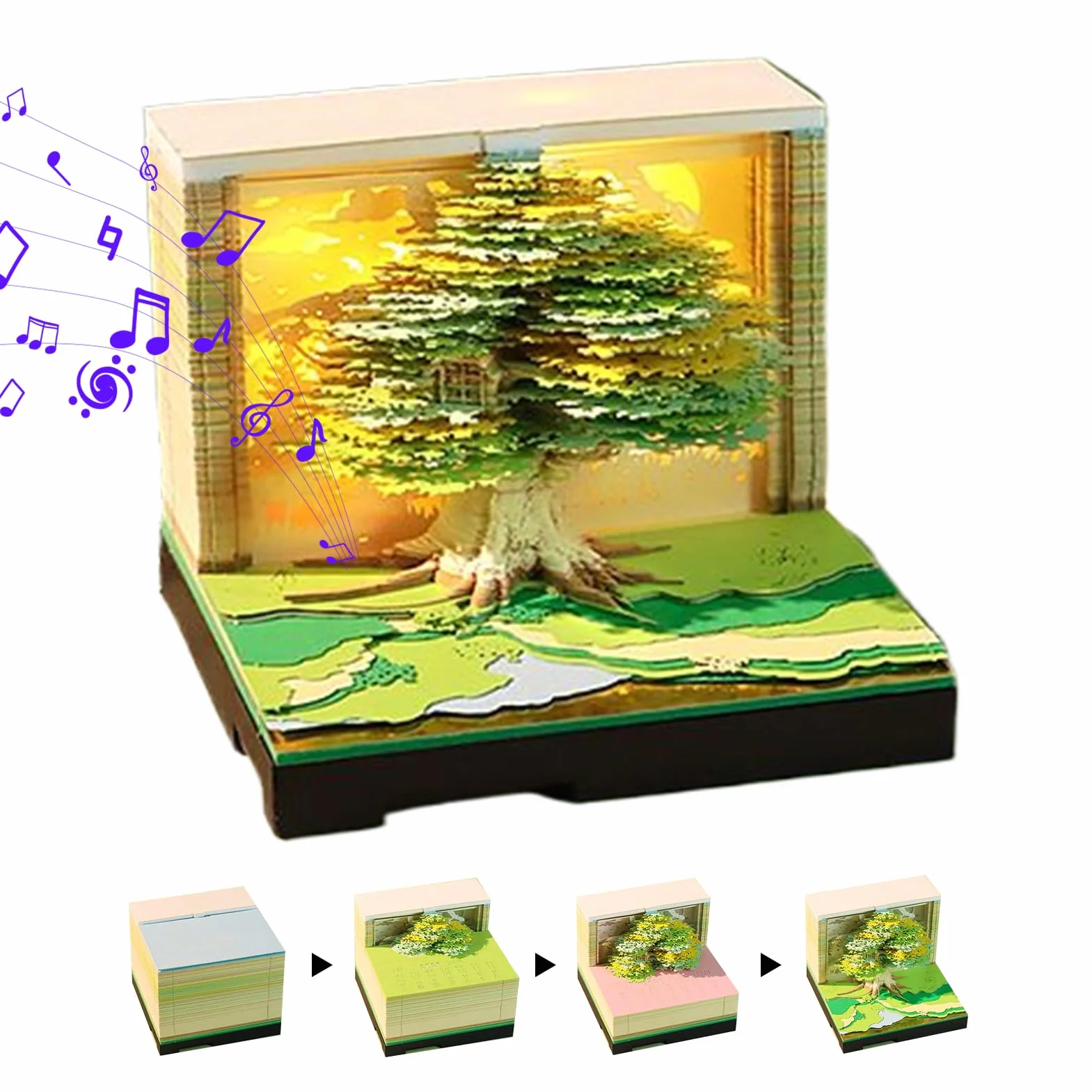 Calendario Time Piece 2026 Calendario Musicale 3D Decorativo a Strappo | Decorazione Da Scrivania Blocco Note 3D per Assistenti d'Ufficio Freelance Studenti Insegnanti Scrivania Comodino e Fianco