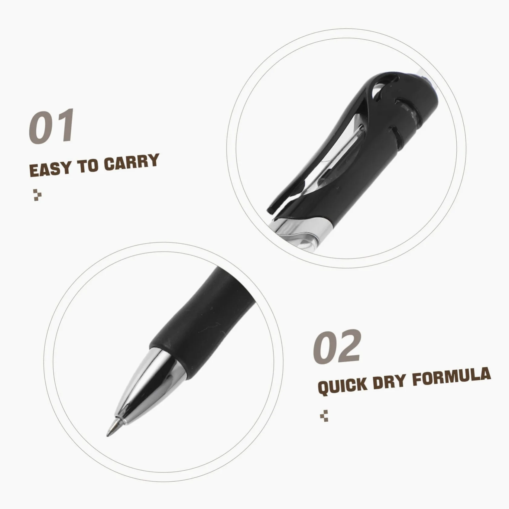 HOMSFOU Penna Gel 0, 5mm Nera 50 Pezzi in Plastica a Scatto | Scrittura Fluida, Punta Rapida Asciugatura, Impugnatura Comoda, Festa Scuola Decor