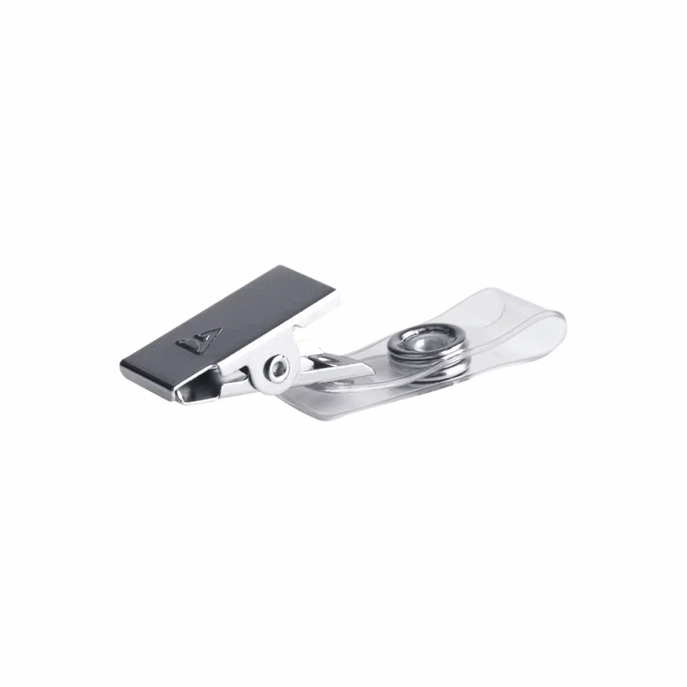 Pavo Clip per badge identificativi in metallo, confezione da 25