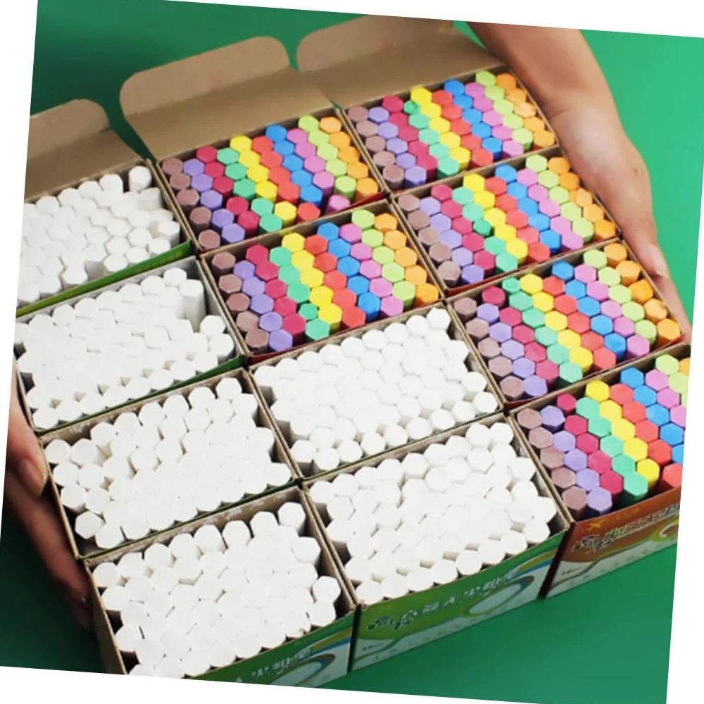 TEHAUX Gessetti Colorati per Lavagna senza Polvere, 3 Confezioni, per Scuola e Uso Domestico