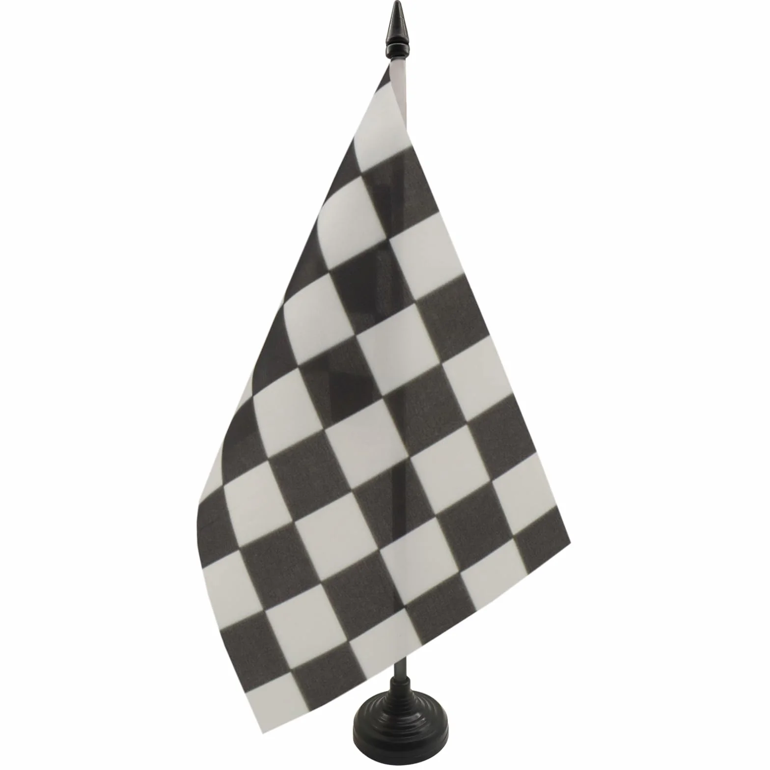 AZ FLAG Bandiera Da Tavolo A Scacchi Bianchi e Neri 21x14 cm - Piccola Bandierina Gara Automobilistica