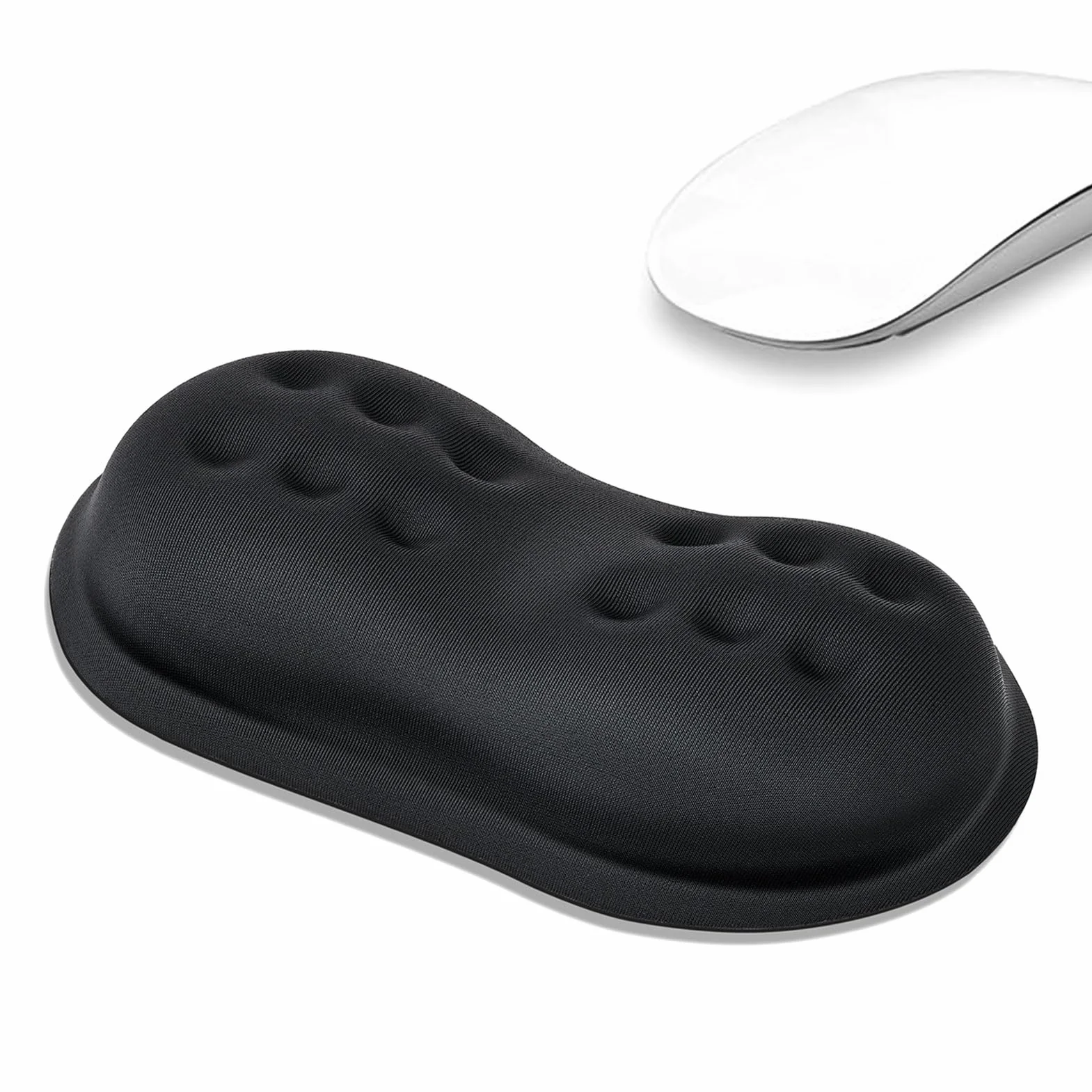 Poggiapolsi Mouse in Memory Foam Ergonomico Antiscivolo Nero