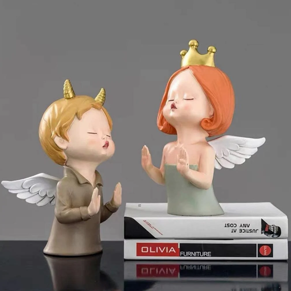 Reggi Libri, Fermalibri Fermalibri Creativo Angelo carino in resina decorativo, fermalibri da scrivania durevoli ed eleganti Ufficio Casa Scrivania
