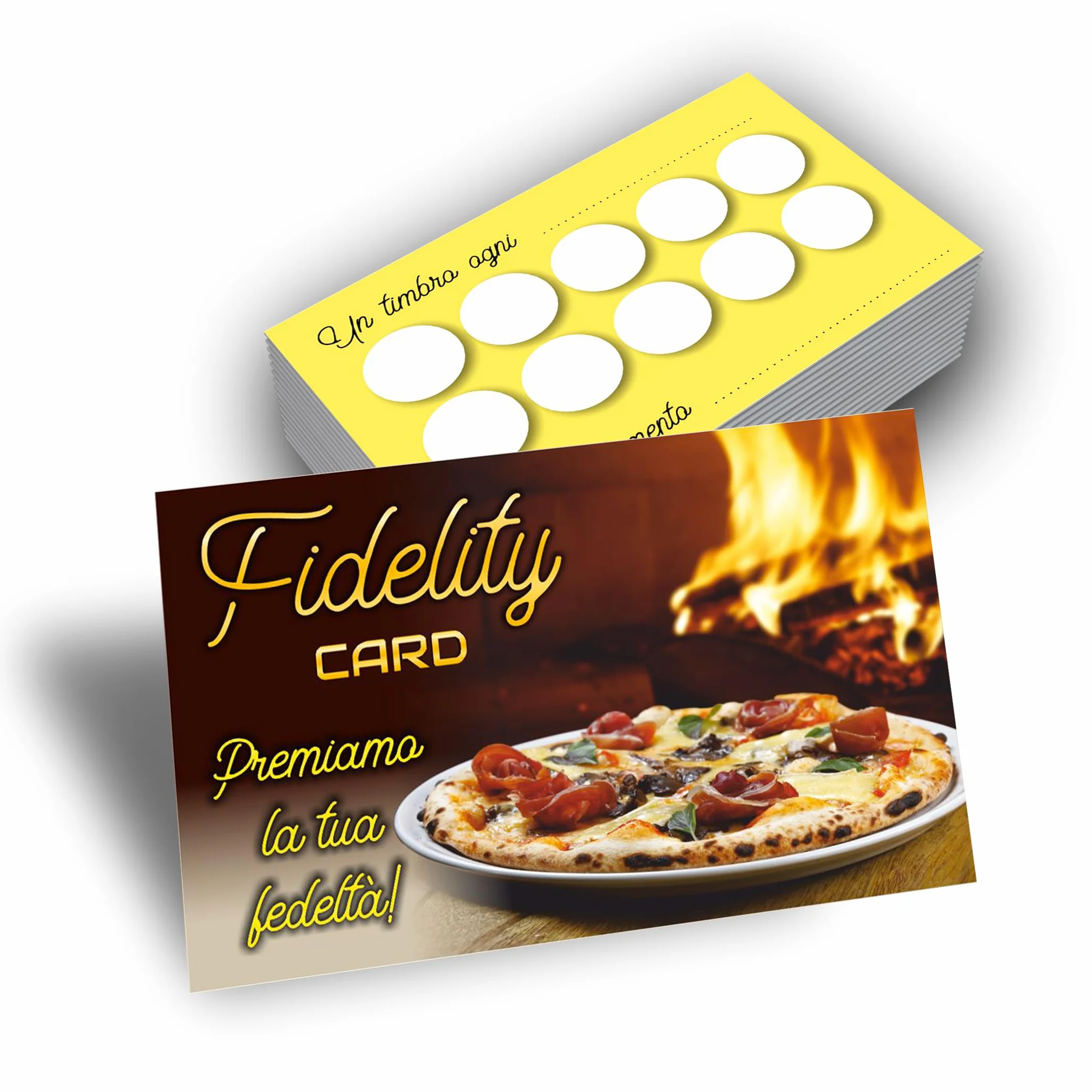 GHIBLI Tessere Fedeltà Pizzeria 10 Caselle Timbrare Fidelity Card Pizza Omaggio Carte Punti 10 Pizze Gratis
