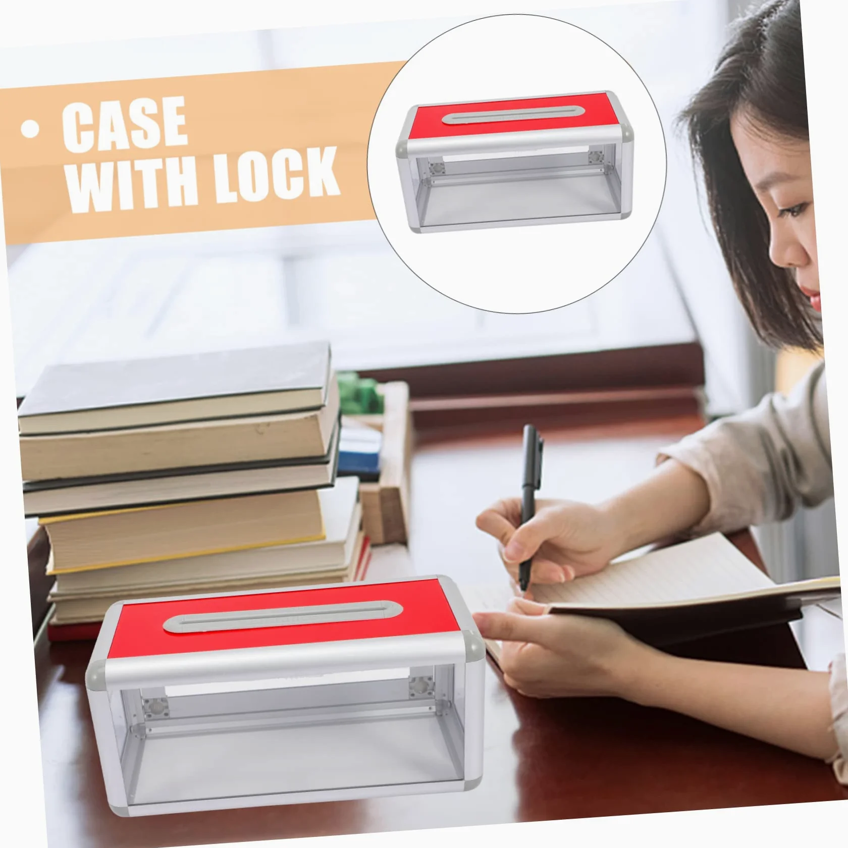 Porta Biglietti da Visita Trasparente in Plastica Rigida Organizer 9.8x4.7x4.7 Pollici per Ufficio e Viaggi Struttura Robusta