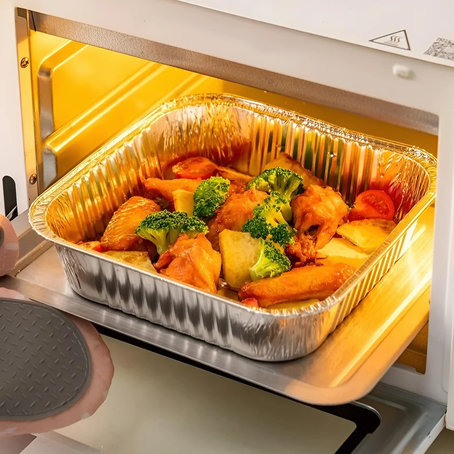 Kasaleti 40 Vaschette in Alluminio Rettangolari per Alimenti, Diverse Dimensioni, Argentate, Takeaway (12 Porzioni)