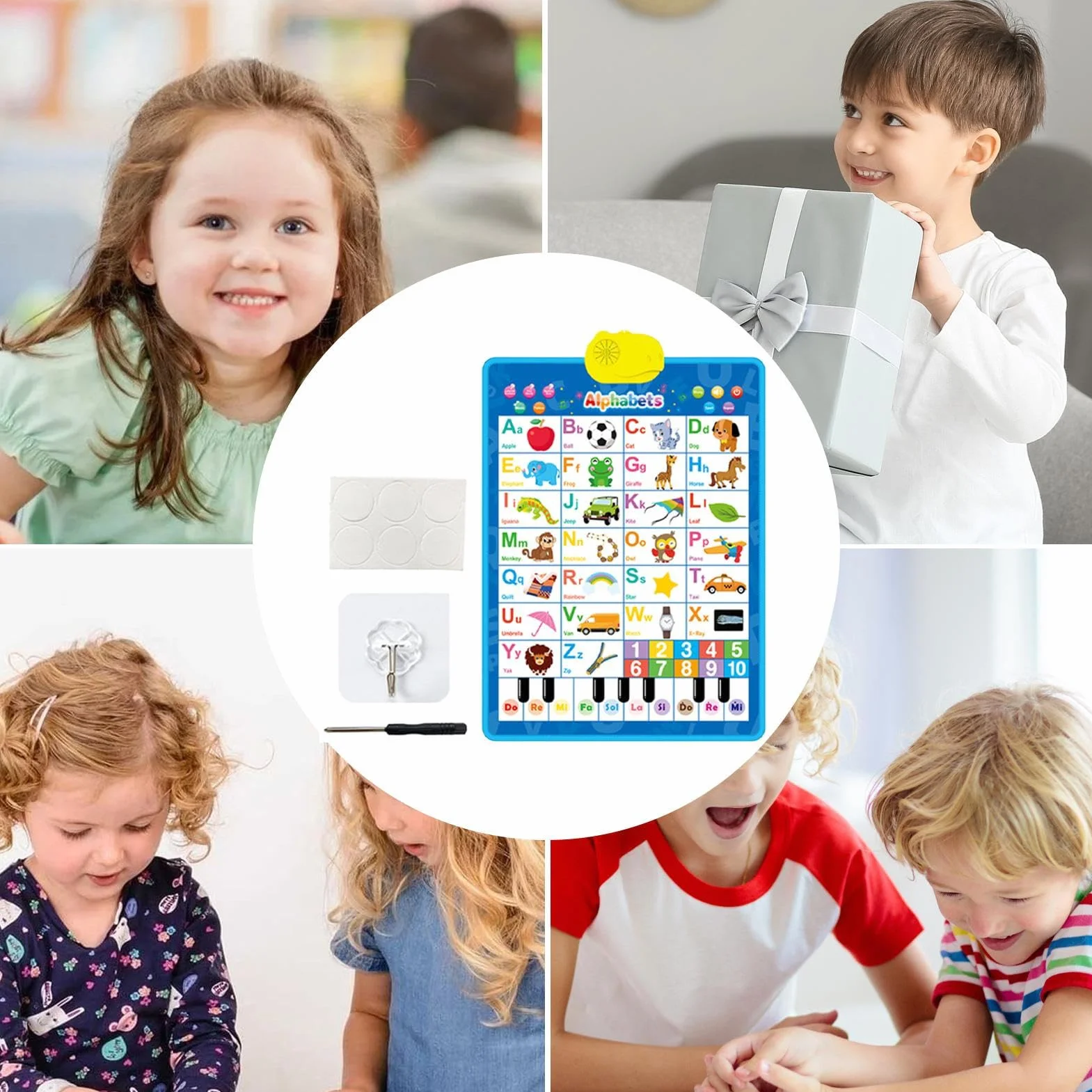 Grafico a muro alfabeto elettronico interattivo poster parlante musicale apprendimento bambini