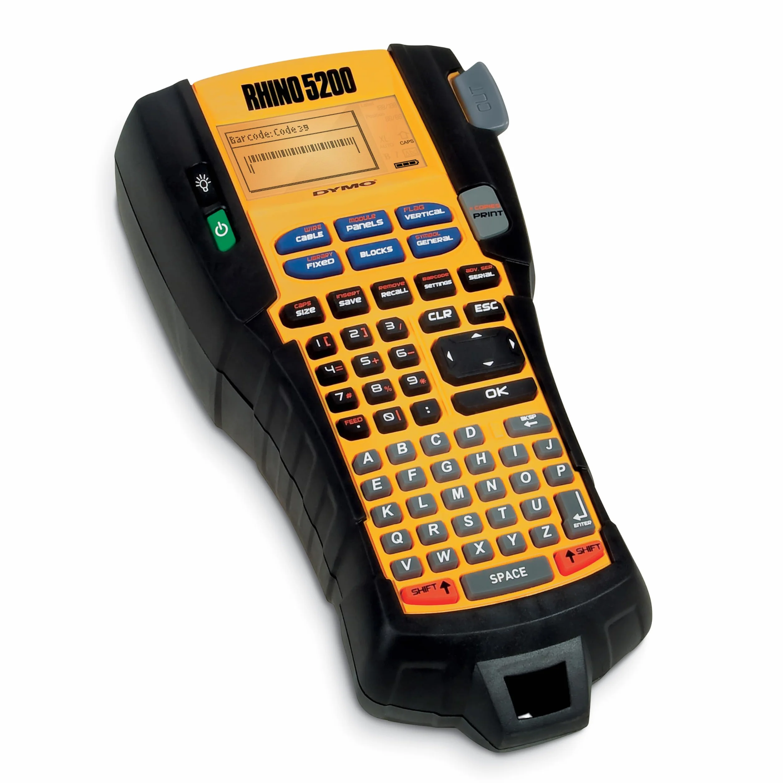 DYMO 5200 Rhino Etichettatrice industriale multiuso | Tastiera ABC | Giallo