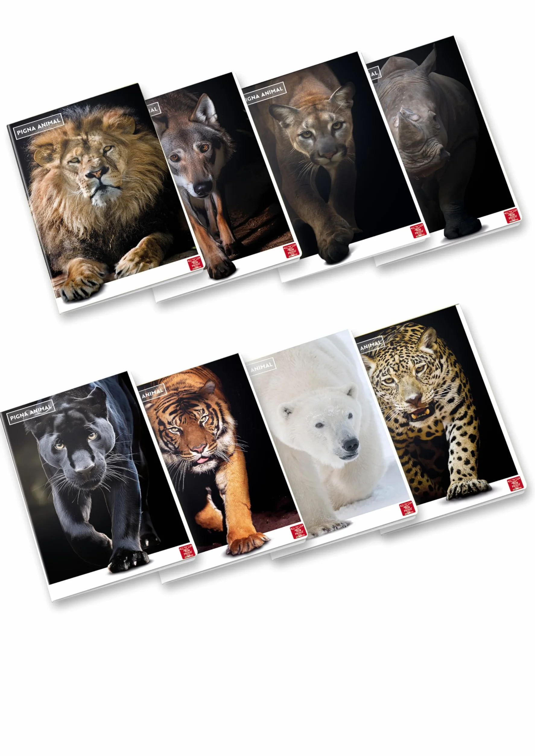 Pigna Maxi Quaderno Animal A4 21x29,7 cm 80 stron 80 g/m² Righe Terza Elementare Copertine Assortite 10 sztuk
